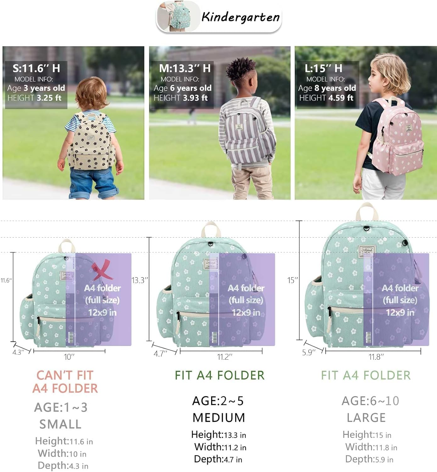 Corduroy Toddler Backpack for Girls 2-5: Preschool Backpack for Girls