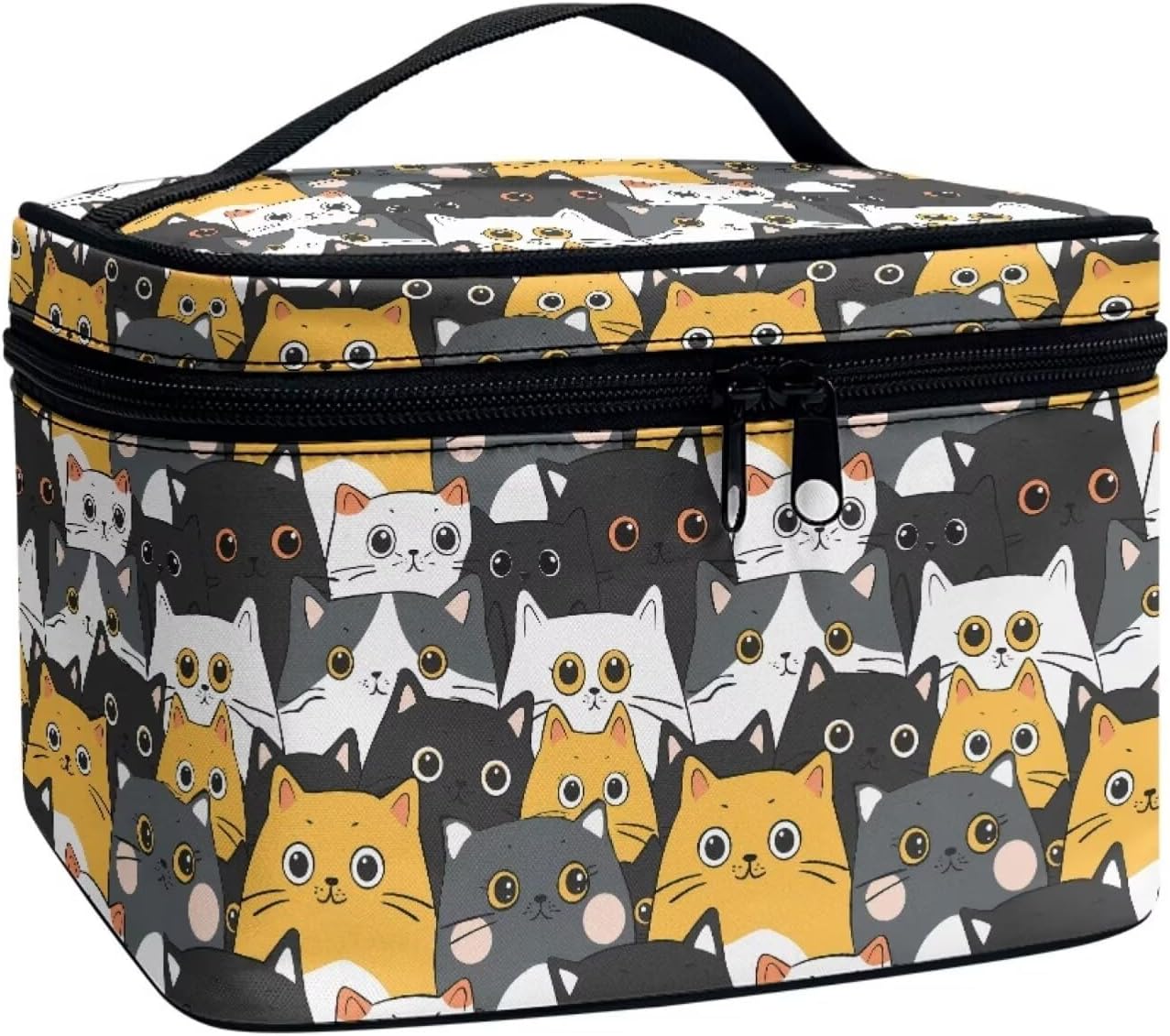 JoyLamoria Cute Cat Print Makeup Bag Pouch Cosmetic Bag Toiletry Bag Desk Cosmetics Pouch Storage Decor