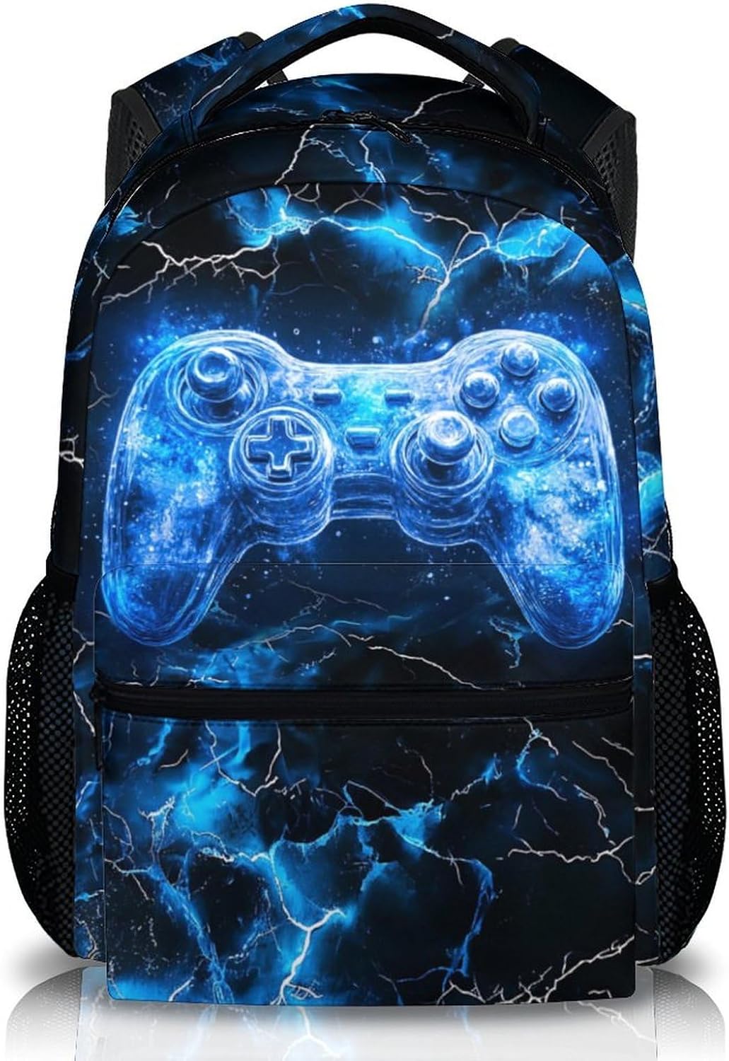 Kids Backpacks, Boys Bookbag, 17 Inch Colorful Blue Gamer Backpack for Teen Boys, Cool Leisure Schoolbag Gift for Travel, Work School Vacation