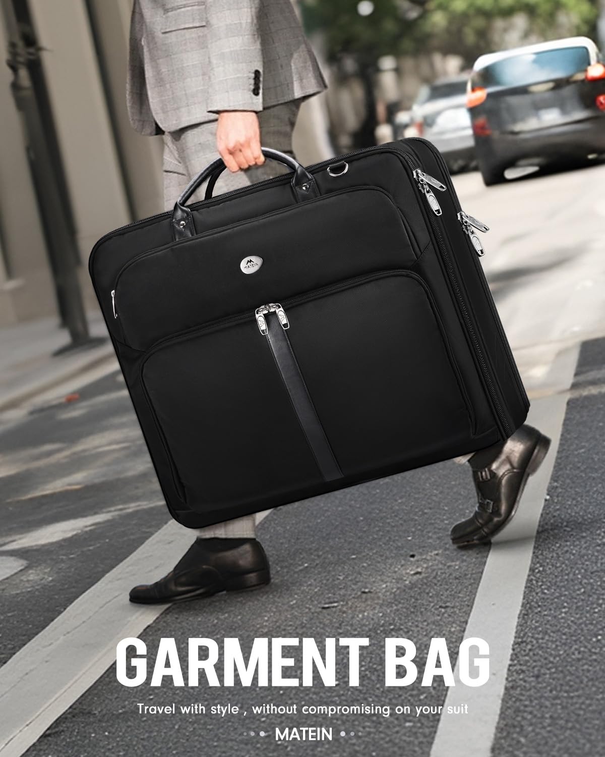 MATEIN Mens Garment Bags for Travel, Large Travel Suit Bag Up to 7 Suits
