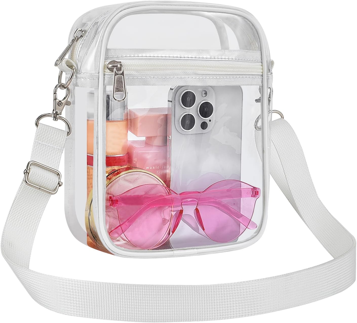 USPECLARE Clear Purse Stadium Transparent Messenger Bag Stadium Approved for Men and Women Clear CrossBody Bag