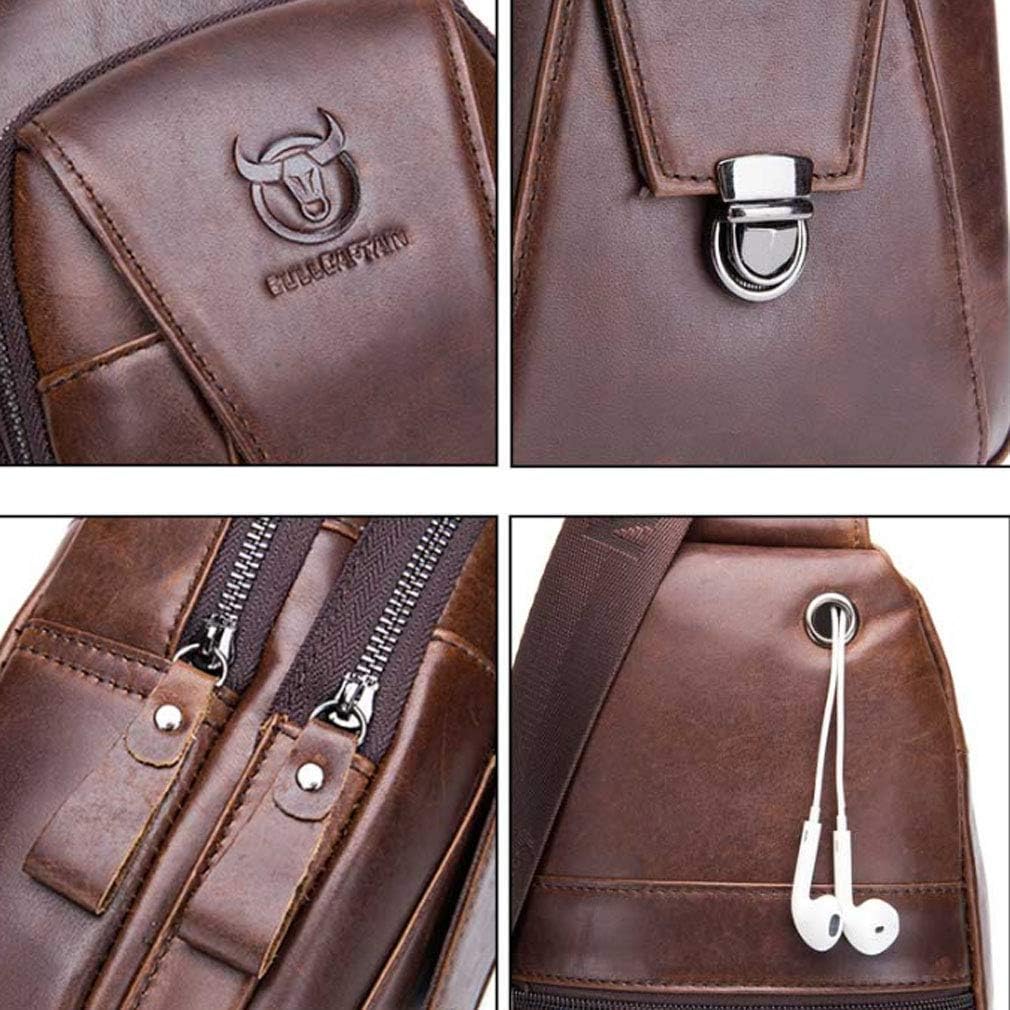 KPYWZER Vintage Leather Sling Bag Backpack for Men Crossbody Shoulder Chest Day Pack Backpacks