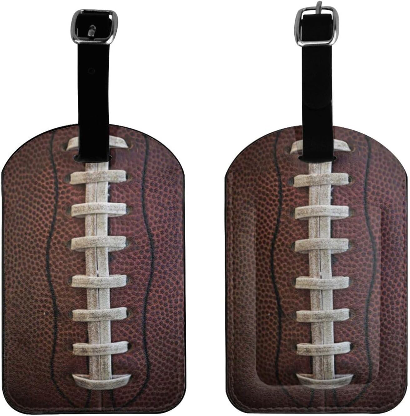 American Football Luggage Tag for Suitcases,Ball Sport PU Leather Baggage Tags Bag Tags Travel Id Label for Luggage Women Men -1 Piece