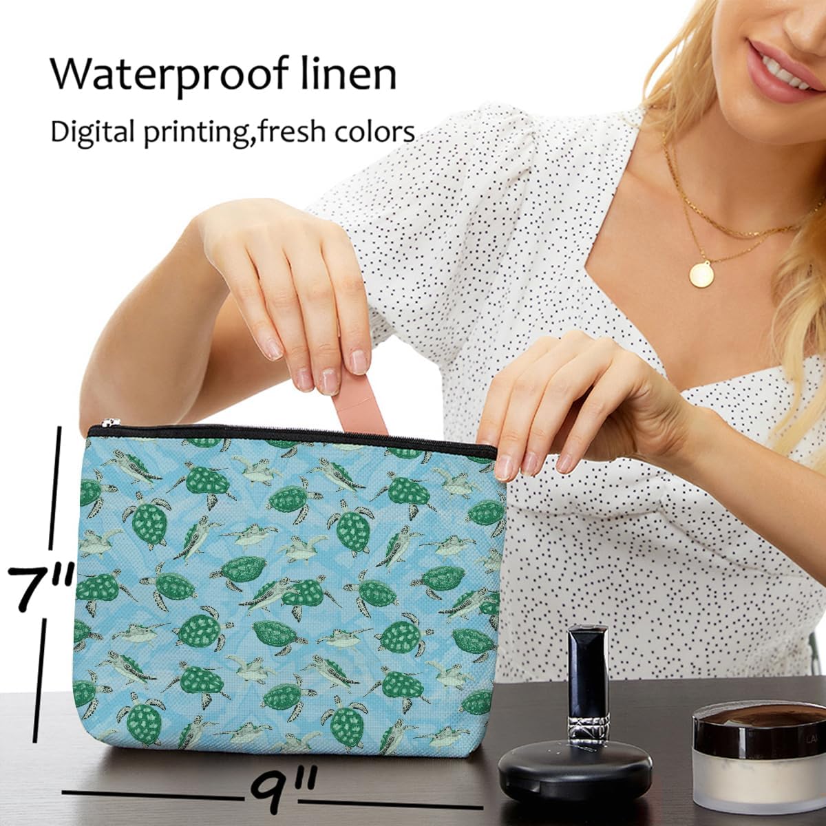 Sea Turtle Makeup Bag Sea Turtle Gifts Travel Accessories Bag Turtle Stuff Mothers Day Christmas Birthday Gift Ideas for Women Animal Lovers Grandma Teen Girls Girlfriend Friendship Appreciate Gift