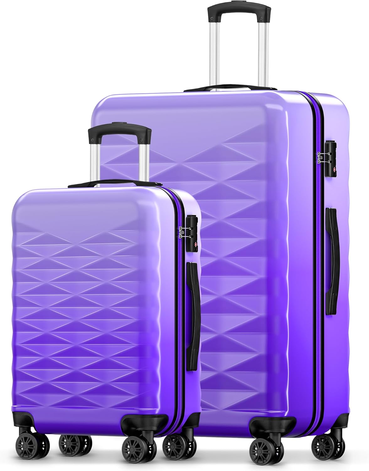 Suitour Luggage Sets 2 piece, Hardshell Lightweight Travel Suitcase with Spinner Wheel 20/28 inch Travel Suitcase set…
