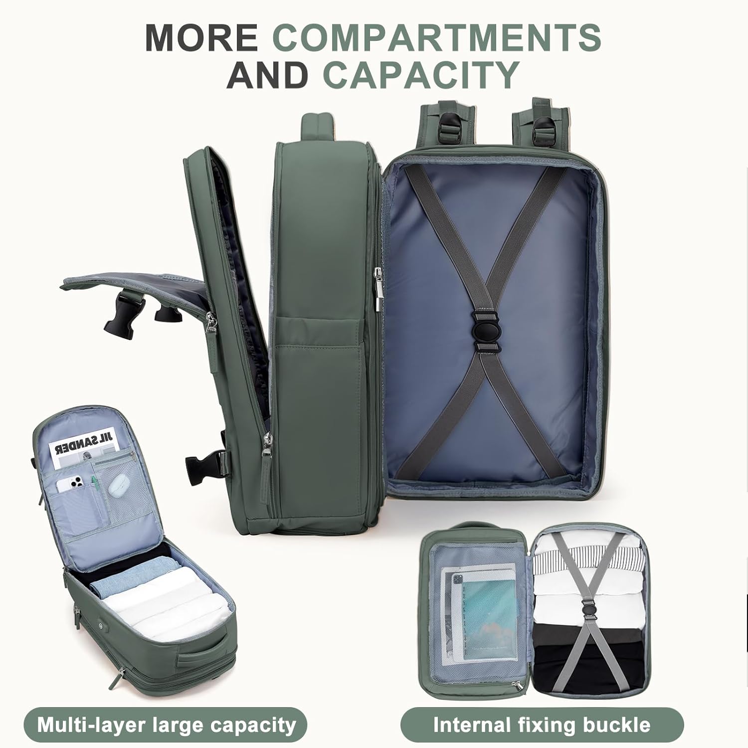 coowoz Large Travel Backpack For Women Men, Carry On Backpack,Hiking Backpack Waterproof Outdoor