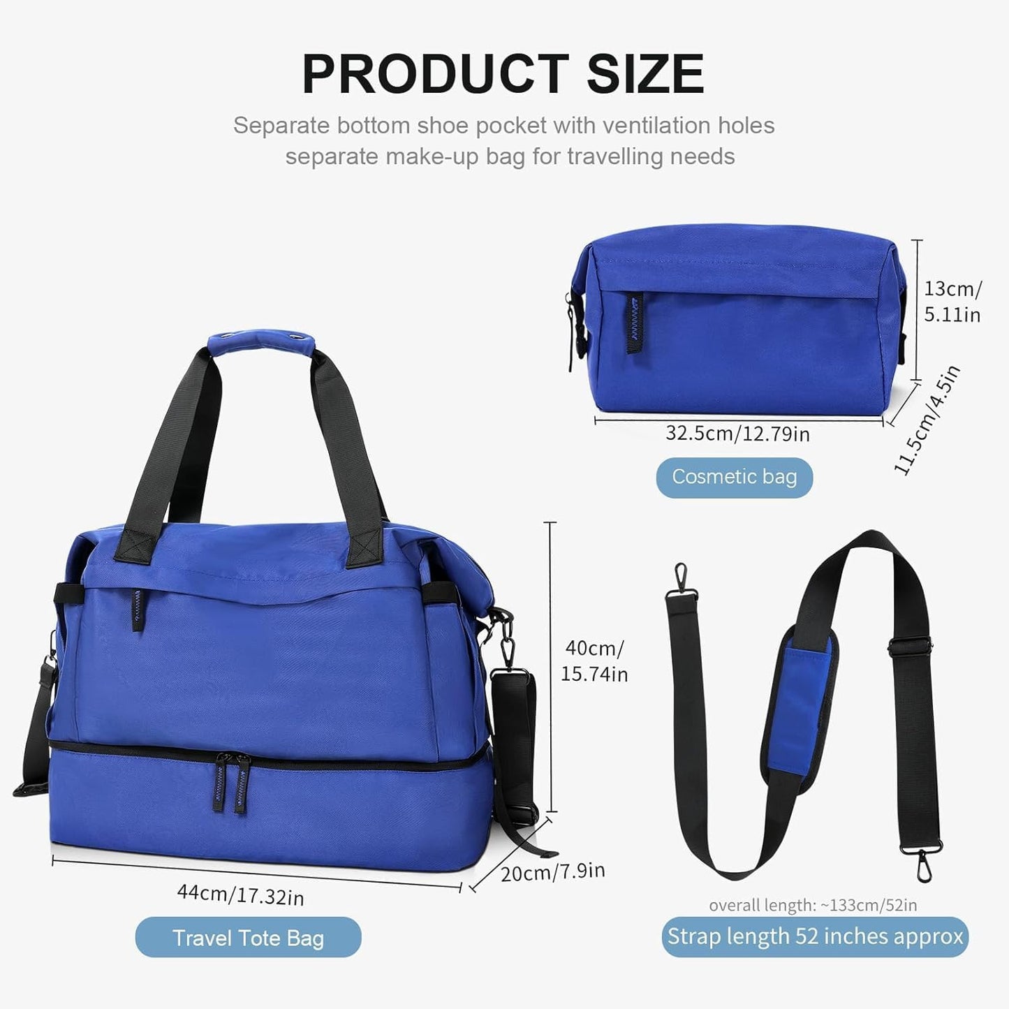 Gym Bag for Men Women, Tactical Travel Duffel bag with Removable Dividers & Shoe Compartment, Weekender Carry on Bag with Toiletry Bag, Overnight Range Bag for Workout Soccer Yoga Gym