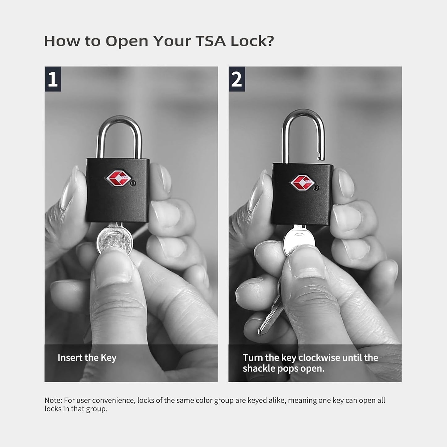 Luggage Locks TSA Approved Travel Essentials, Small Padlock with Key, TSA Locks for Luggage