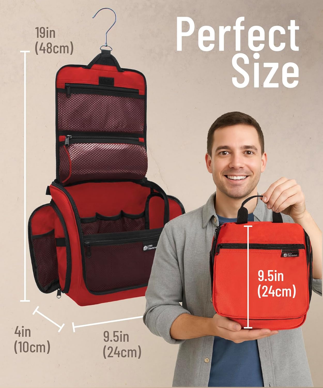 DD D&D Wanderlust D&D Hanging Travel Toiletry Bag for Men and Women – Cosmetics, Makeup and
