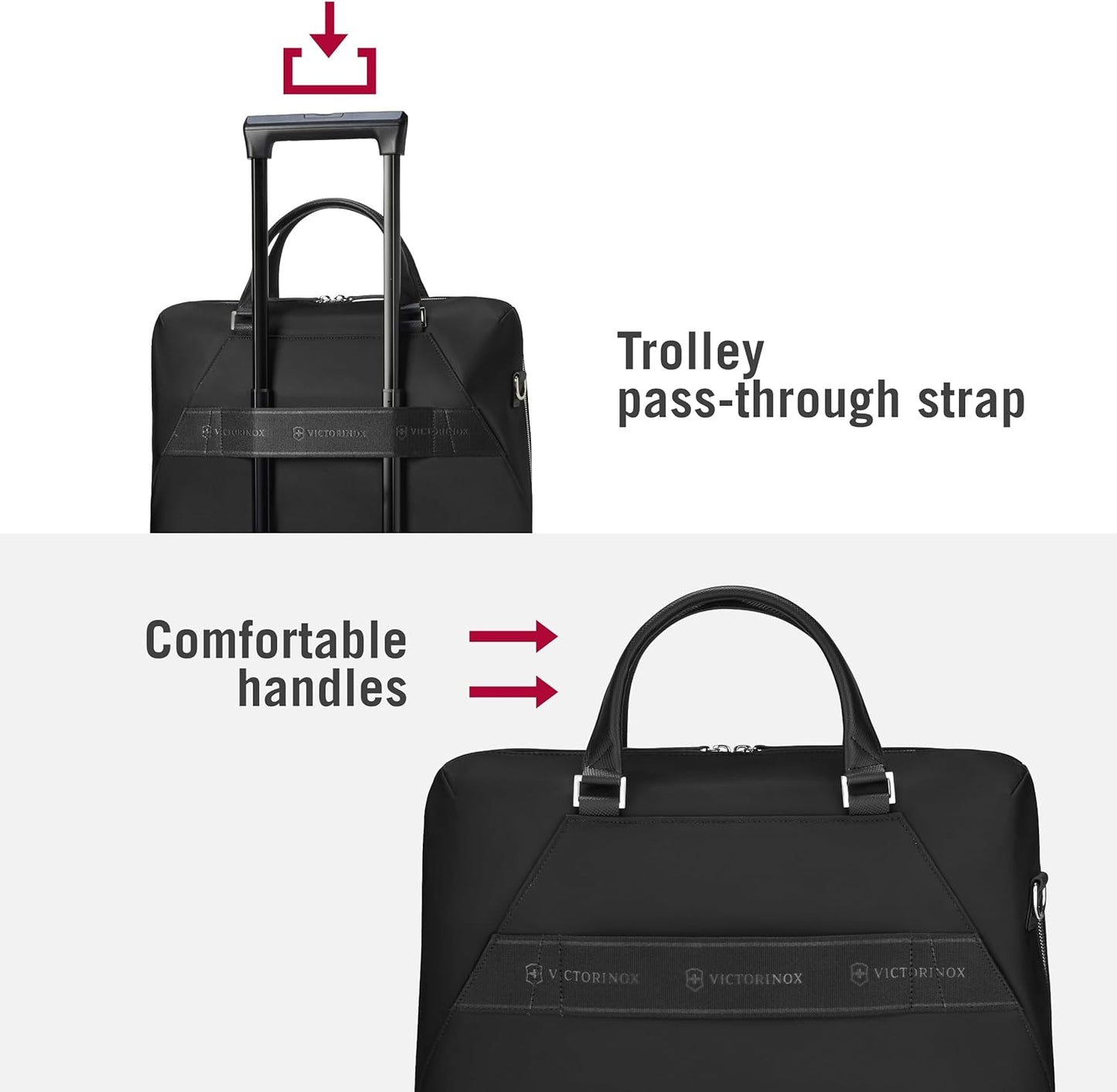Victorinox Victoria Signature Briefcase - Women's Professional Computer Bag to Hold Laptop & Tablet - Includes Clutch and Detachable Shoulder Strap - 13 Liters, Black