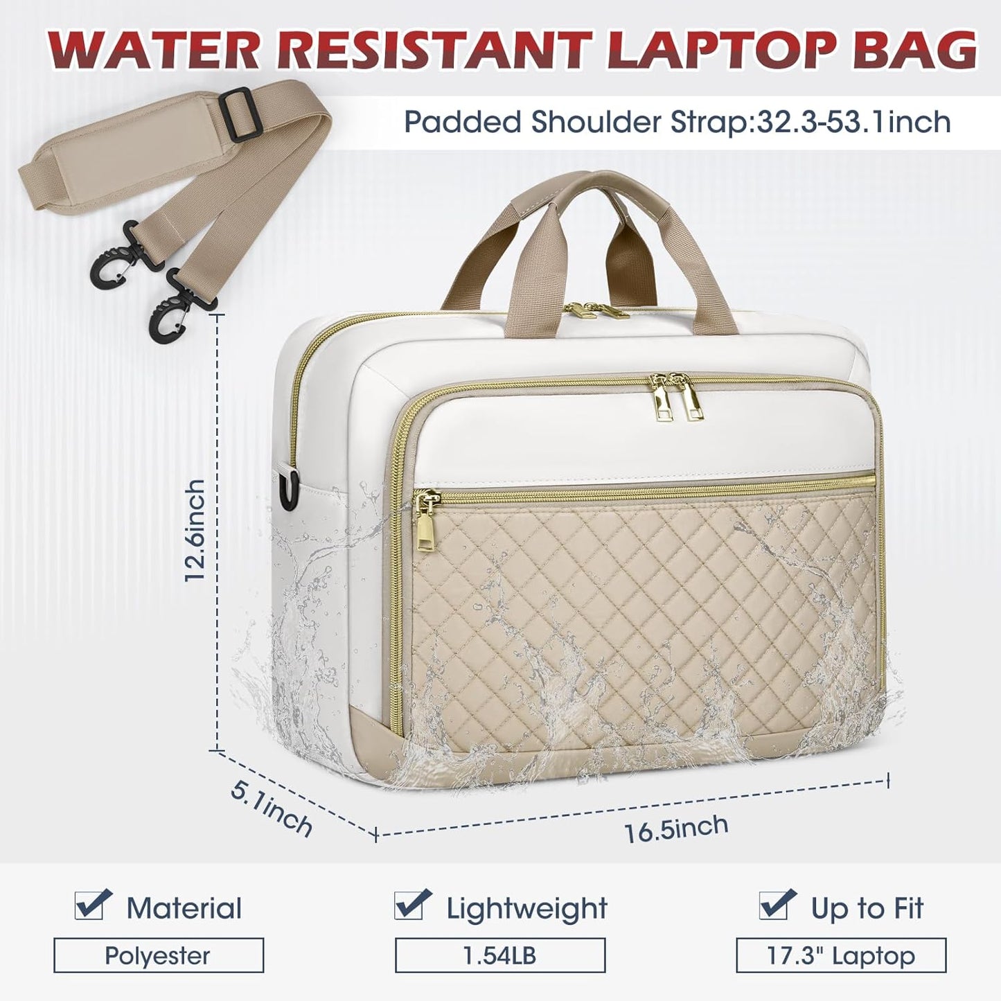 NEWHEY Laptop Bag 17.3 Inch Laptop Briefcase for Women Men Waterproof Shoulder Messenger Bag Large