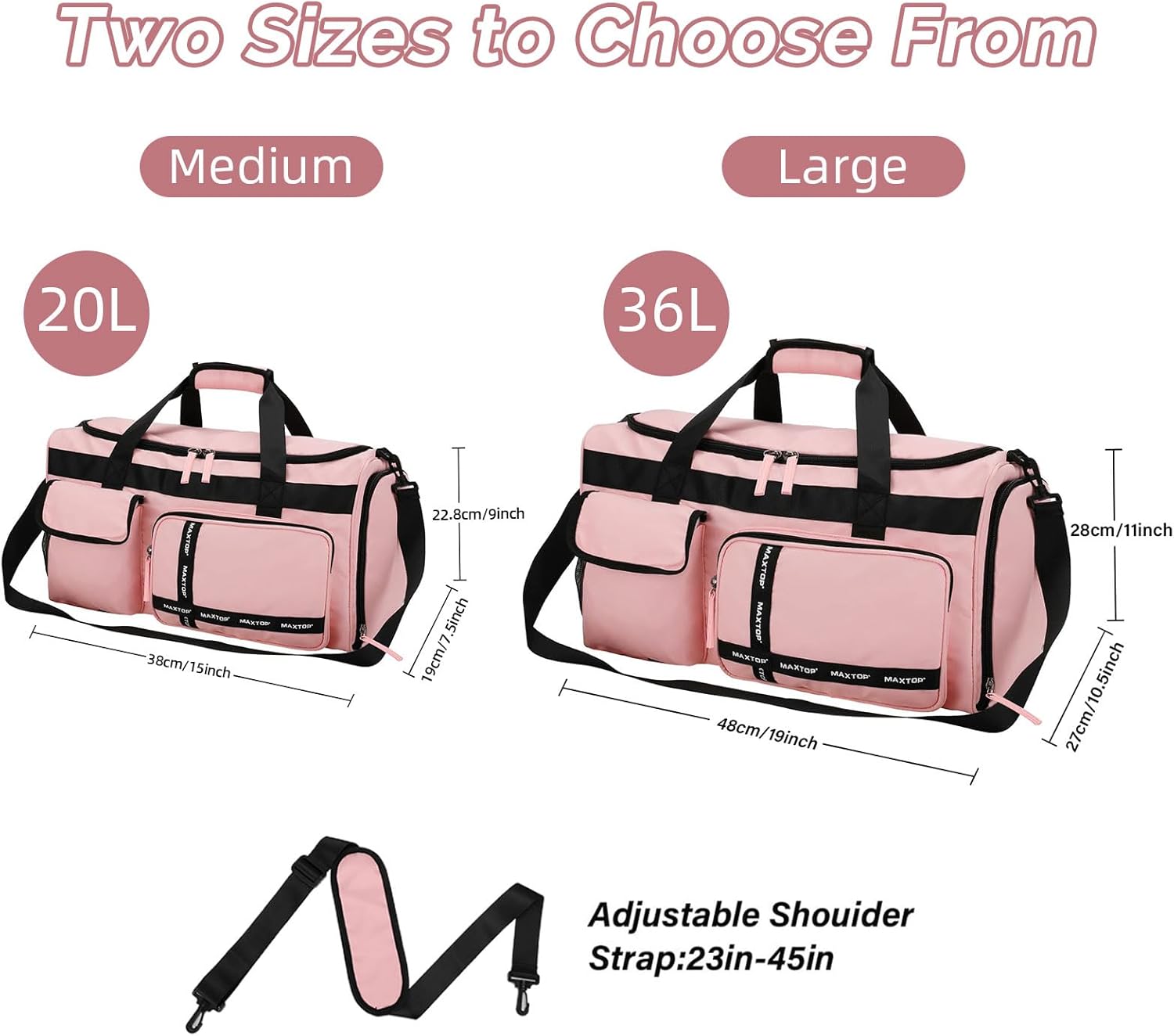 MAXTOP Gym Bag for Women Men Travel Duffle Bag Large Capacity Carry On Weekender Overnight Bag With