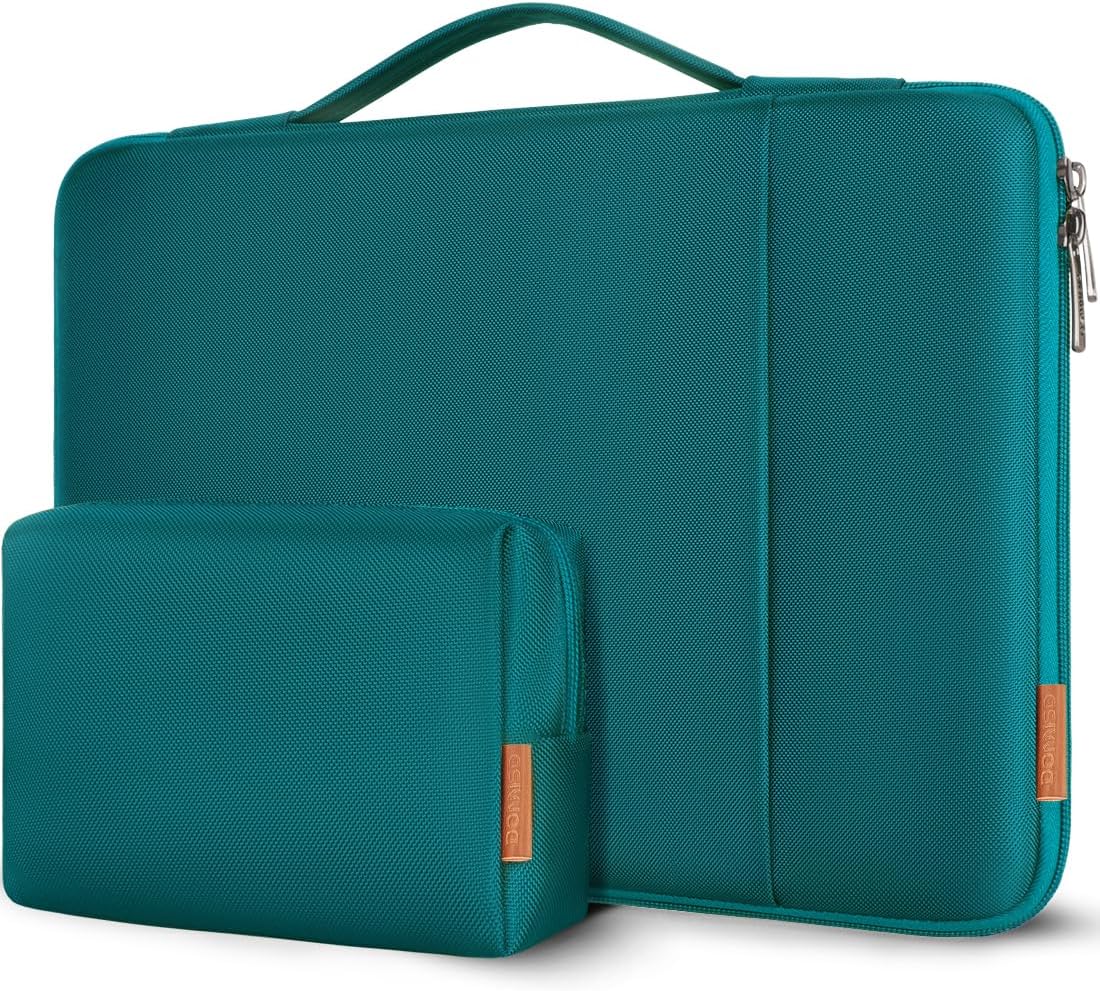 DOMISO Laptop Case Laptop Sleeve Cover Compatible with 15 inch MacBook Air M4/A3241 2025, M3/A3114,M2/A2941,15 inch MacBook Pro A1990 A1707,Compatible with Dell XPS 15 Plus with Small Case,Turquoise