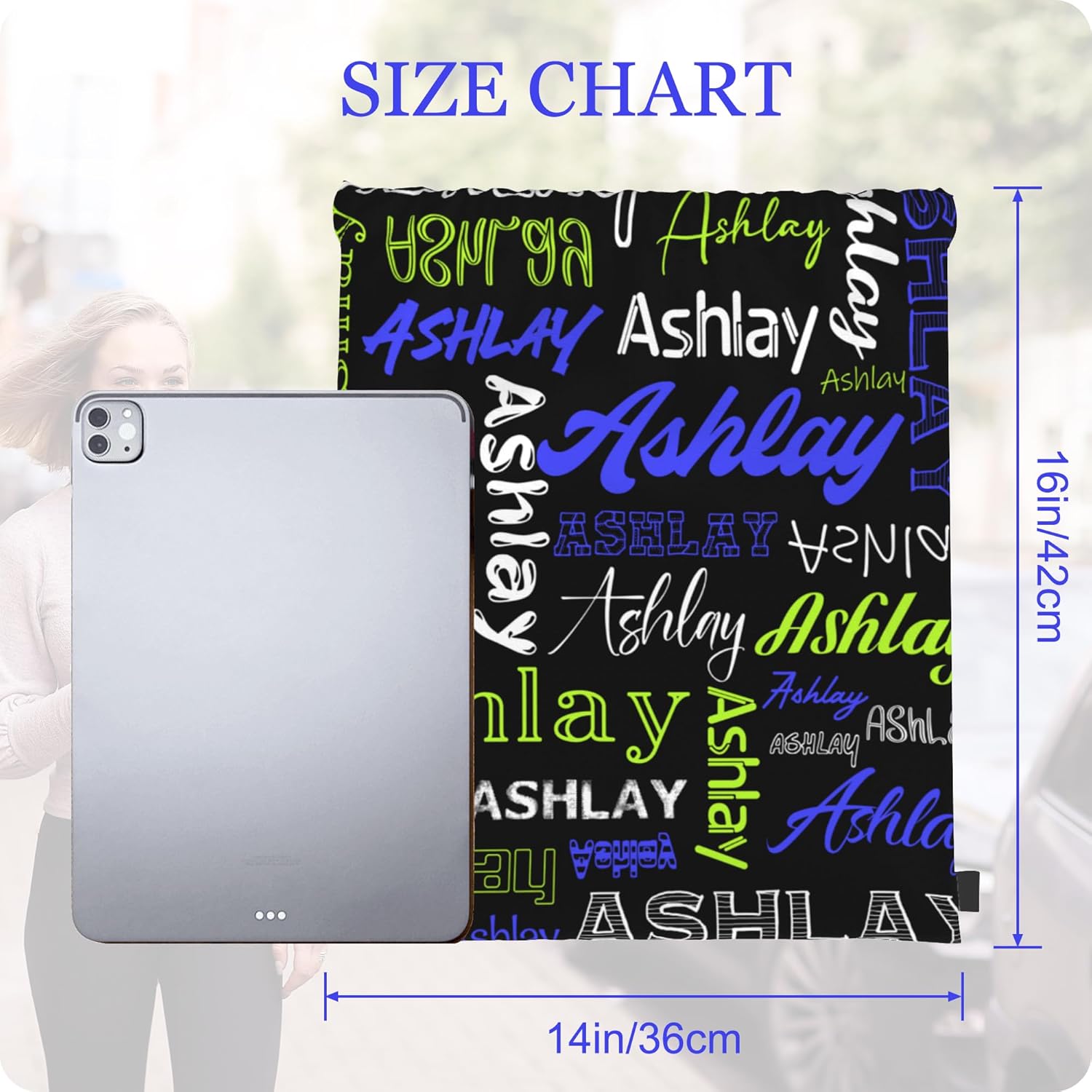 Personalized Drawstring Bag with Your Name Drawstring Backpack for Men Women Small Gym Beach