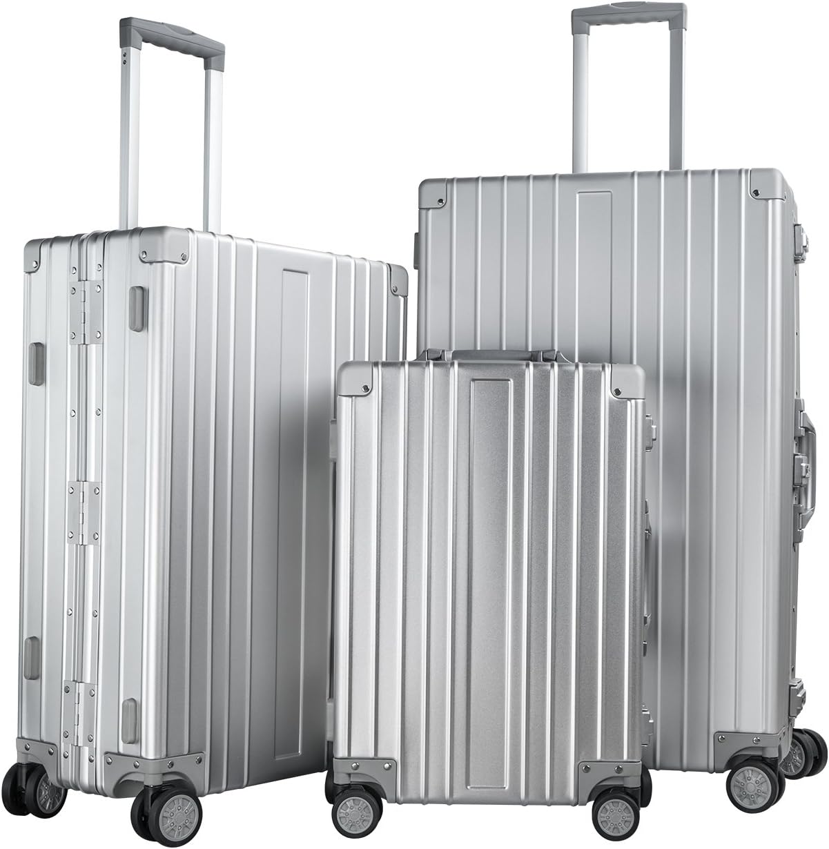TRAVELKING All Aluminum Luggage Zipperless Hard Shell Luggage Case with TSA Lock Spinner Alloy