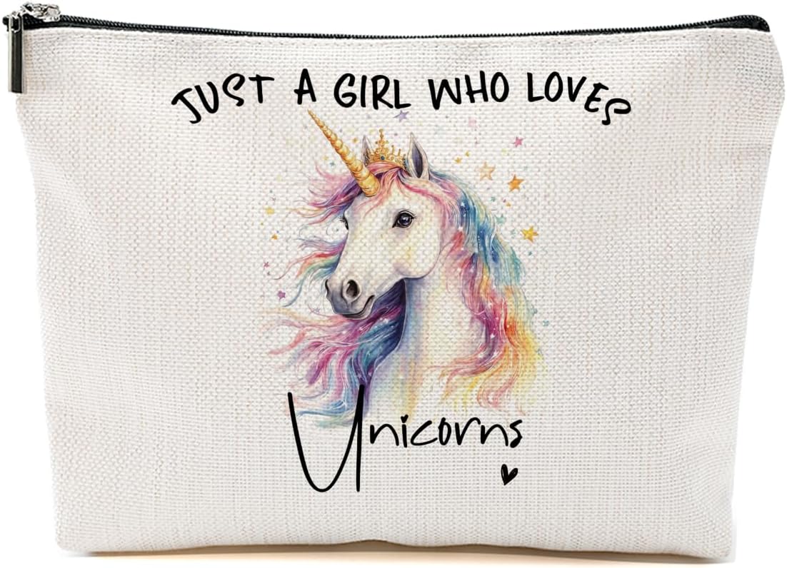 Unicorn Gifts Makeup Bag, Unicorn Gift Cosmetic Bag Travel Organizer Bags, Unicorns Lovers Makeup Pouch, Christmas Birthday Animal Lovers Gifts for Women Girls Friends Daughter