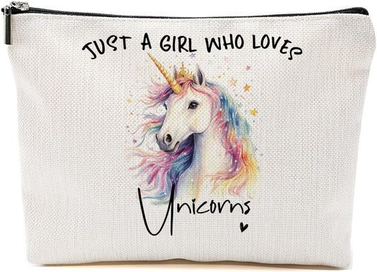 Unicorn Gifts Makeup Bag, Unicorn Gift Cosmetic Bag Travel Organizer Bags, Unicorns Lovers Makeup Pouch, Christmas Birthday Animal Lovers Gifts for Women Girls Friends Daughter