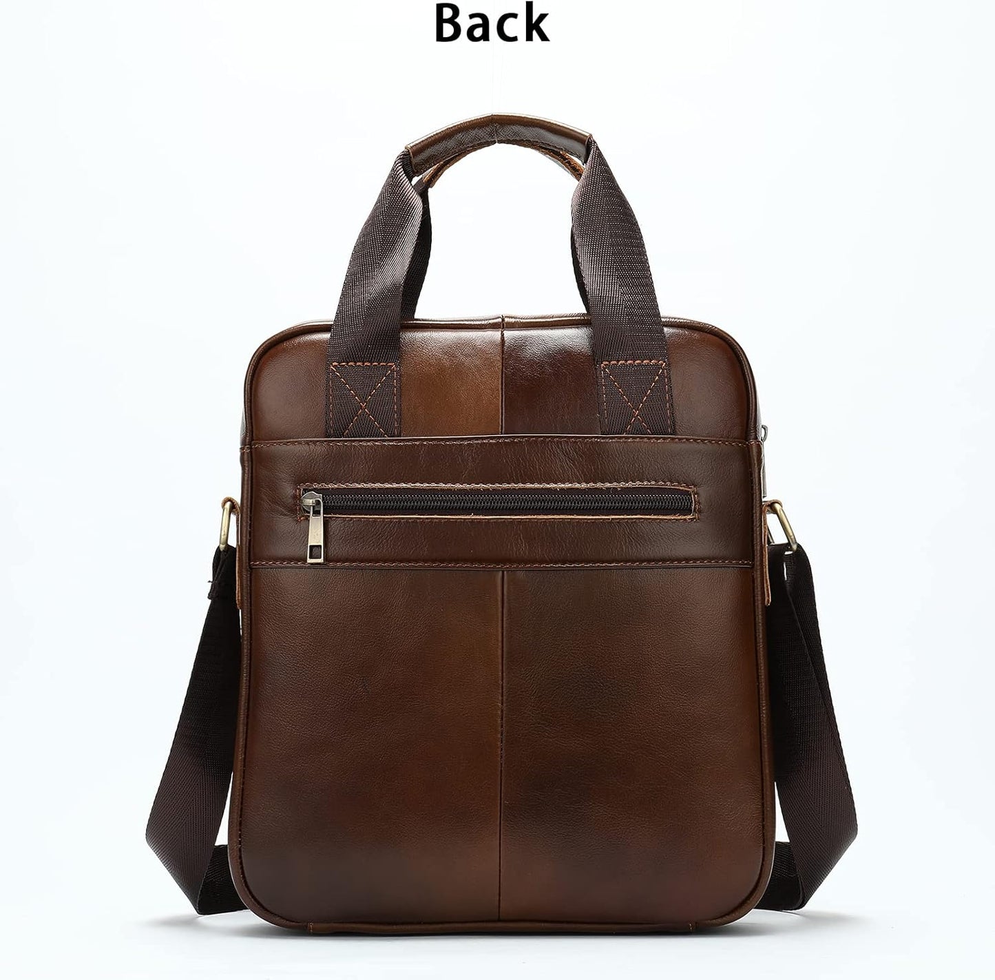 LUKZIJAES Genuine Leather Shoulder Messenger Bag for Men Adjustable Shoulders Sling Crossbody Bags