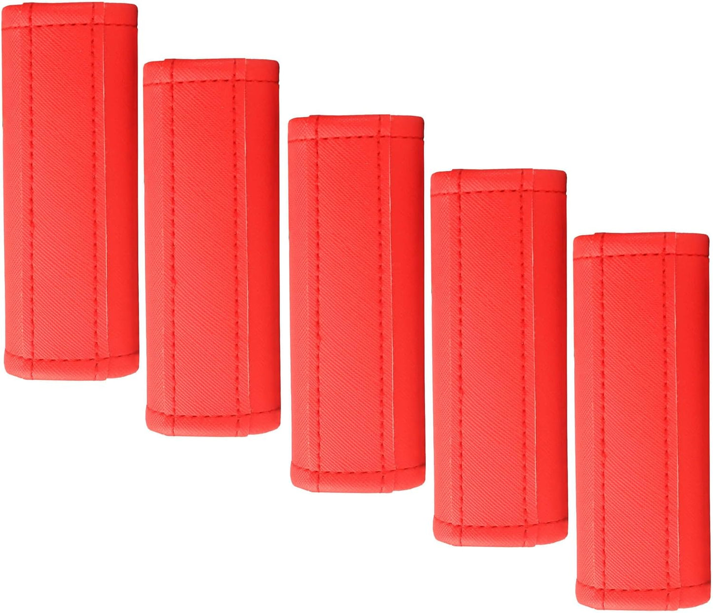 Luggage Handle Wrap 5 Pack-Leather Luggage Handle Wraps for Suitcase/Handbag/Duffel Bag/Car Bright Luggage Identfier/Handle Covers/Grips Luggage Accessories for Travel 3.0 (Red)