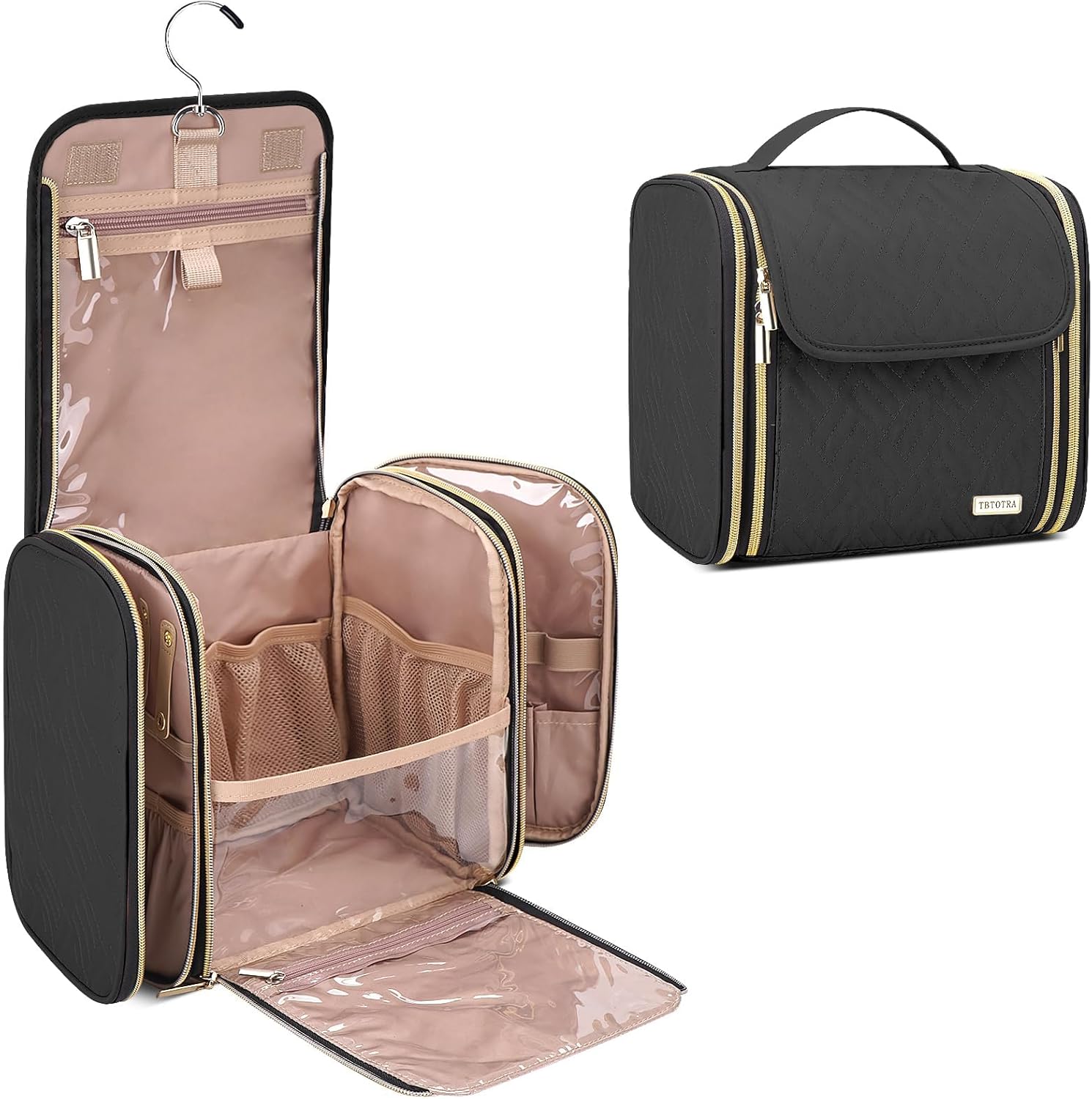 Hanging Toiletry Bag & Makeup Bag for Women with Jewelry Organizer - TSA Approved Large Capacity