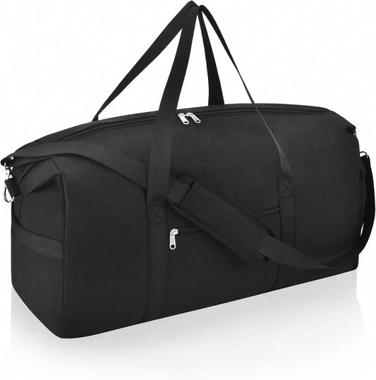 For Spirit Airlines Personal Item Bag 18x14x8, Foldable Small Travel Duffel Bags Gym Duffle Weekender Overnight Carry on Luggage Bag with Wet Pocket & Shoe Compartment for Women Men(Black, 30L)