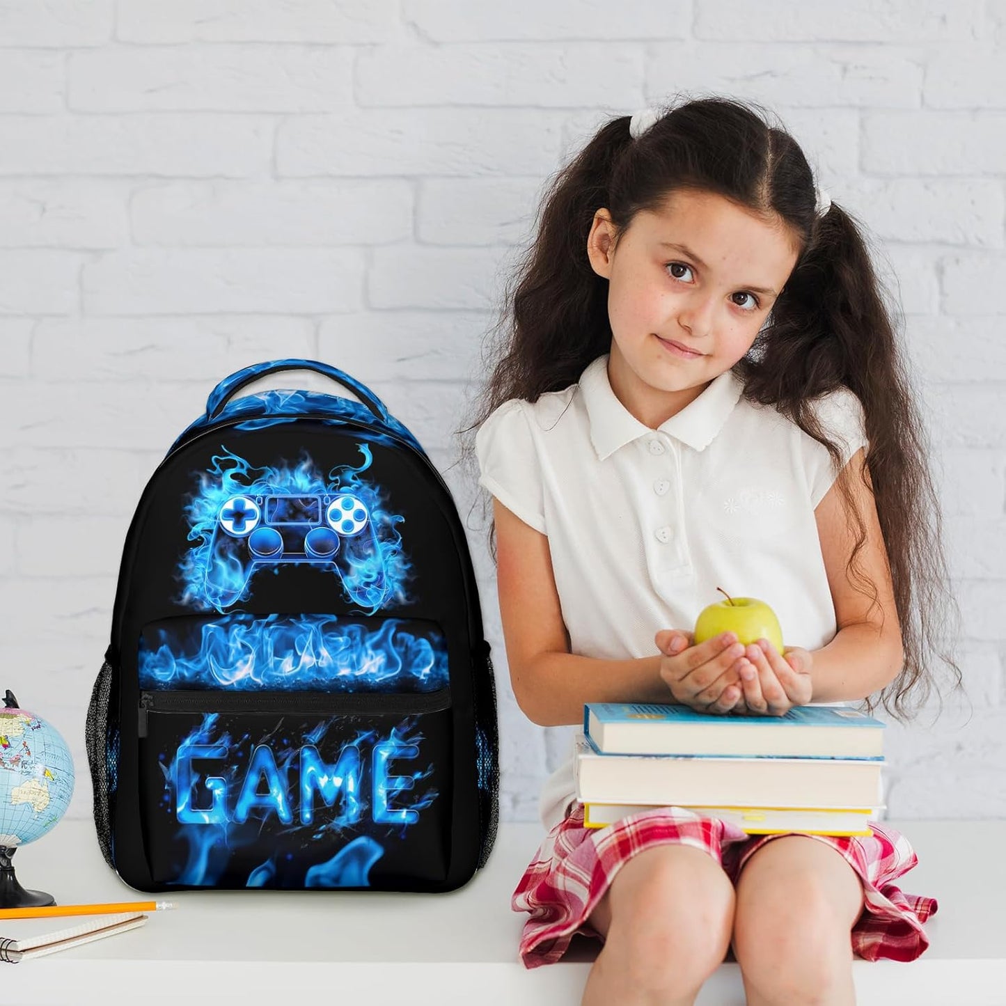 Gaming Kids Backpack for Boys Girls Gamepad Elementary Schoolbag Kindergarten Gamer Bookbags Preschool Toddler Book Bags Travel Bag Hiking Camping Rucksack Daypack for Students Back to School Gifts