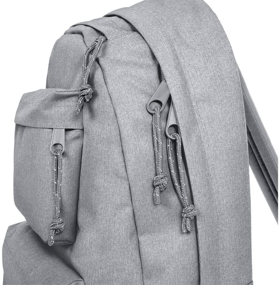 EASTPAK Padded Double – 24L Squared Backpack with Dual Front Pockets, 13” Laptop Sleeve, Bottle Holder & Padded Straps, Sunday Grey