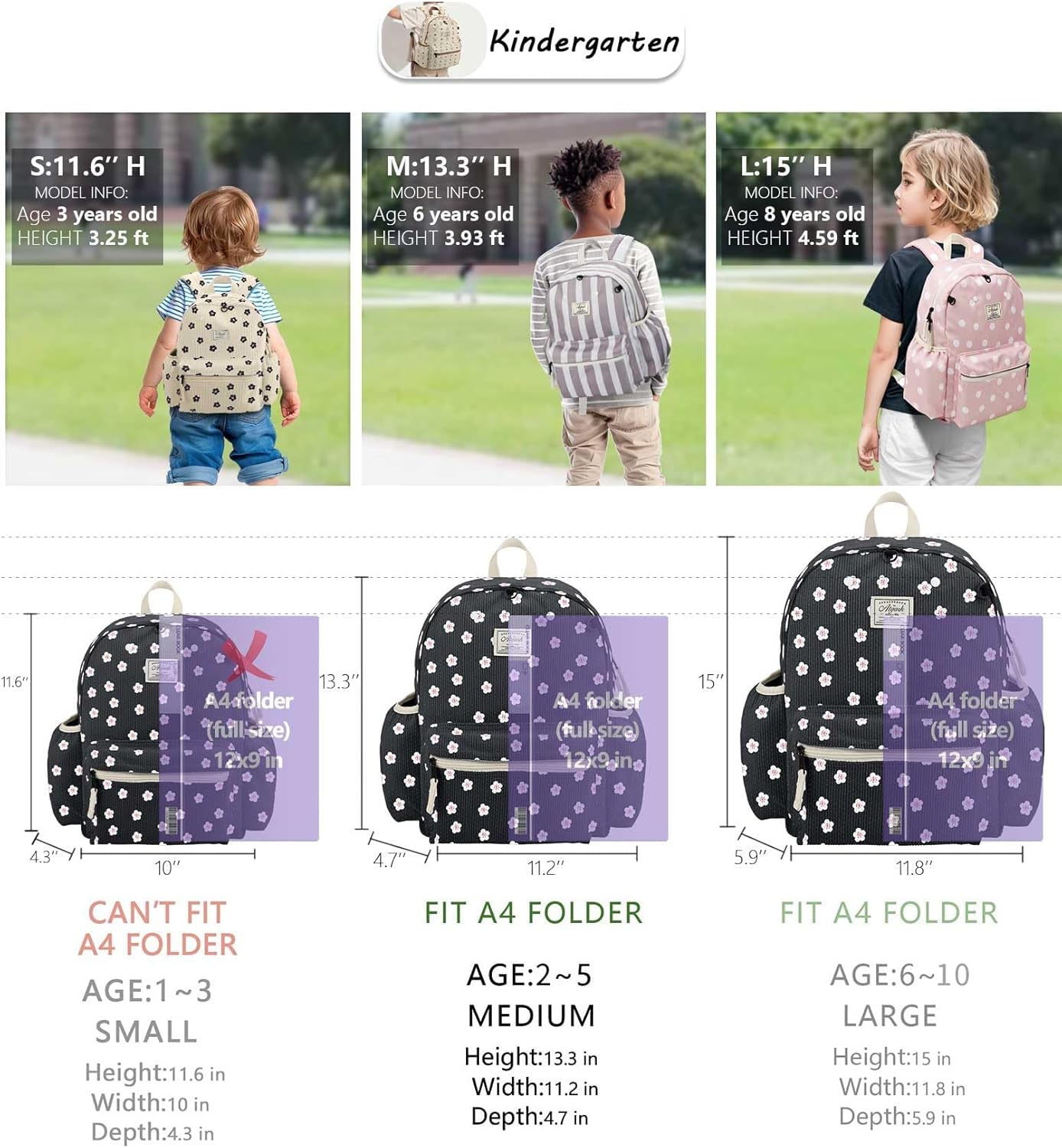 Corduroy Toddler Backpack for Boys 2-5: Preschool Backpack for Boys Girls - Cute Kids Backpack for Boys 13.5" H Fit Folder