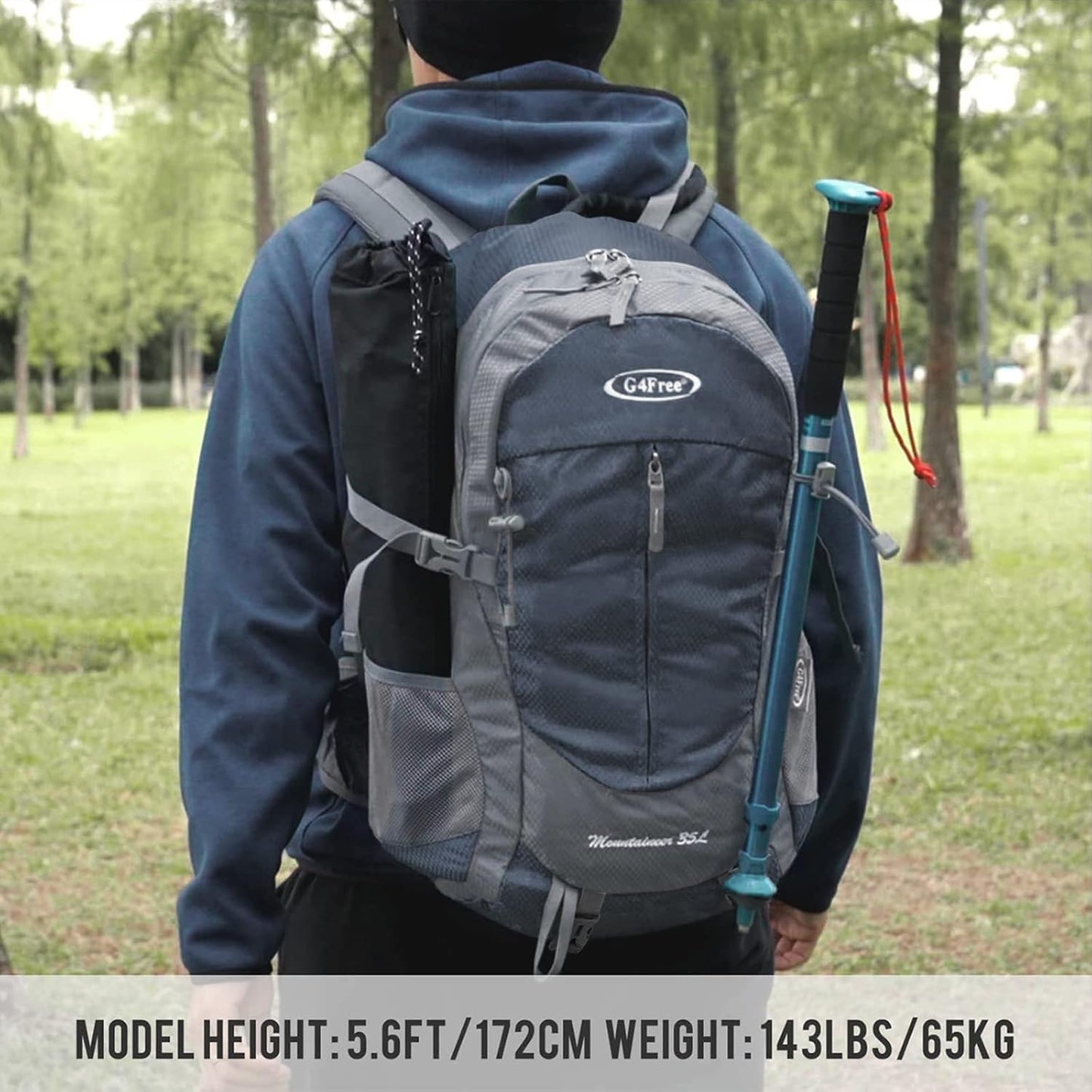 G4Free 35L Hiking Backpack Water Resistant Outdoor Sports Travel Daypack Lightweight with Rain
