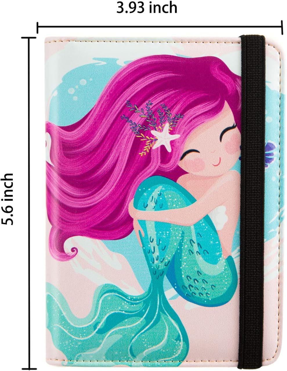 passport Holder,Rfid Blocking Travel Wallet Credit Card Case Cute Passport cover for Women/Men,Boys Girls Gift Travel Essentials (Mermaid)