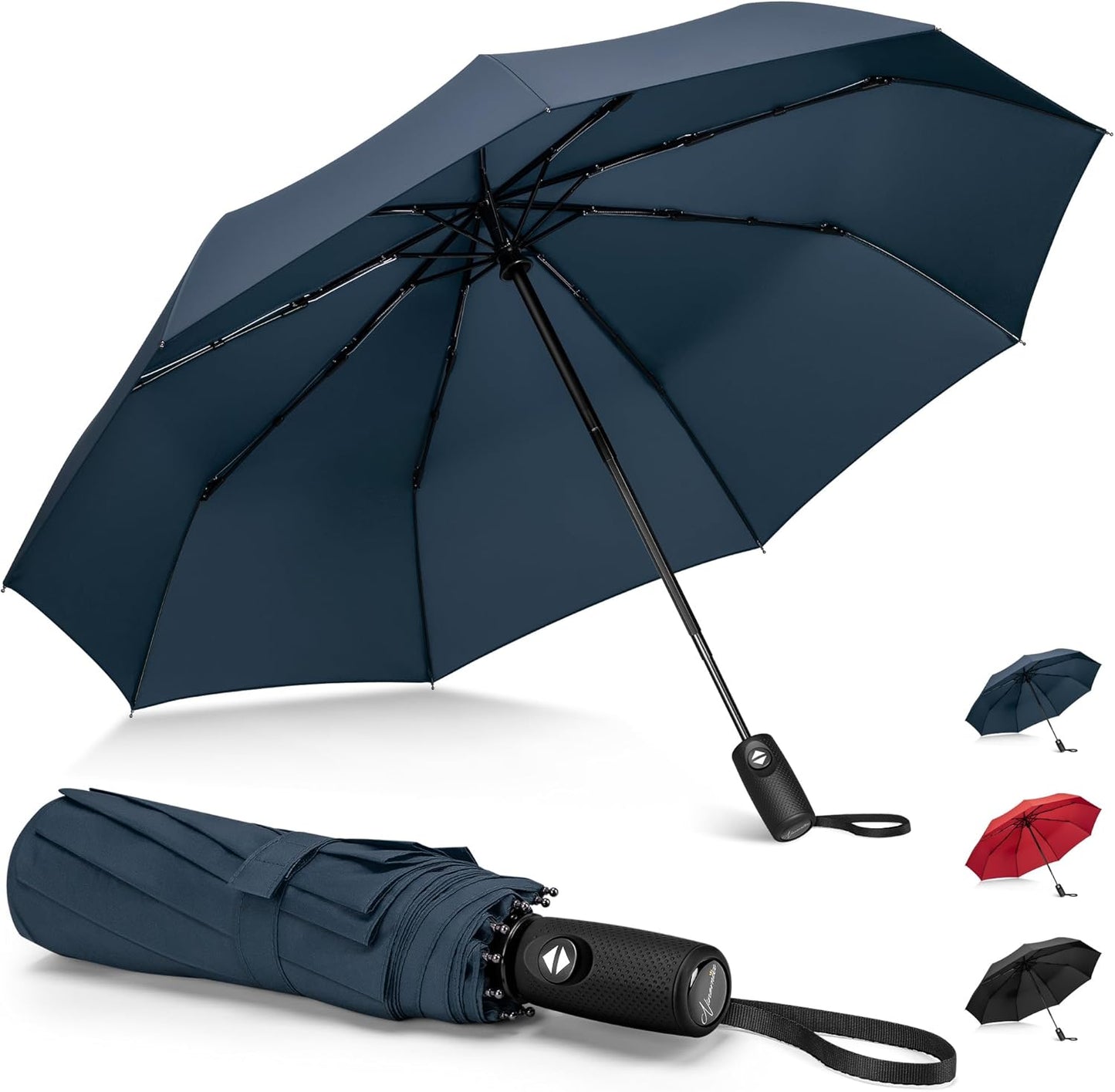 NINEMAX Travel Folding Umbrella Windproof for Men Women, Portable Compact Umbrellas Automatic Open and Close for Rain
