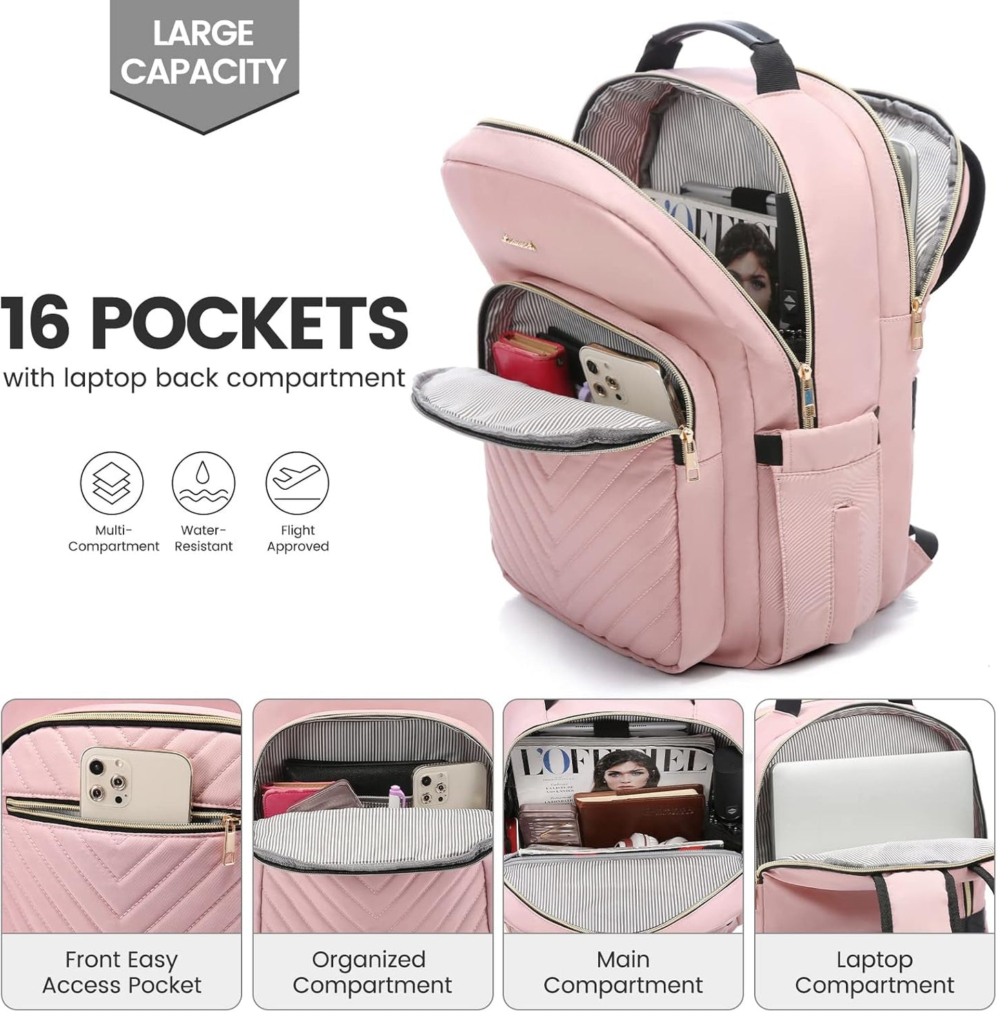LOVEVOOK Laptop Backpack for Women 17.3 inch,Cute Womens Travel Backpack Purse,Professional Laptop