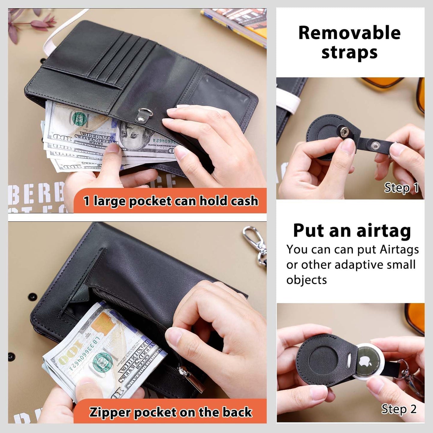 Passport Holder with Airtag for Women/Men,Airtag Passport Wallet for Travel,Cute Passport Holder