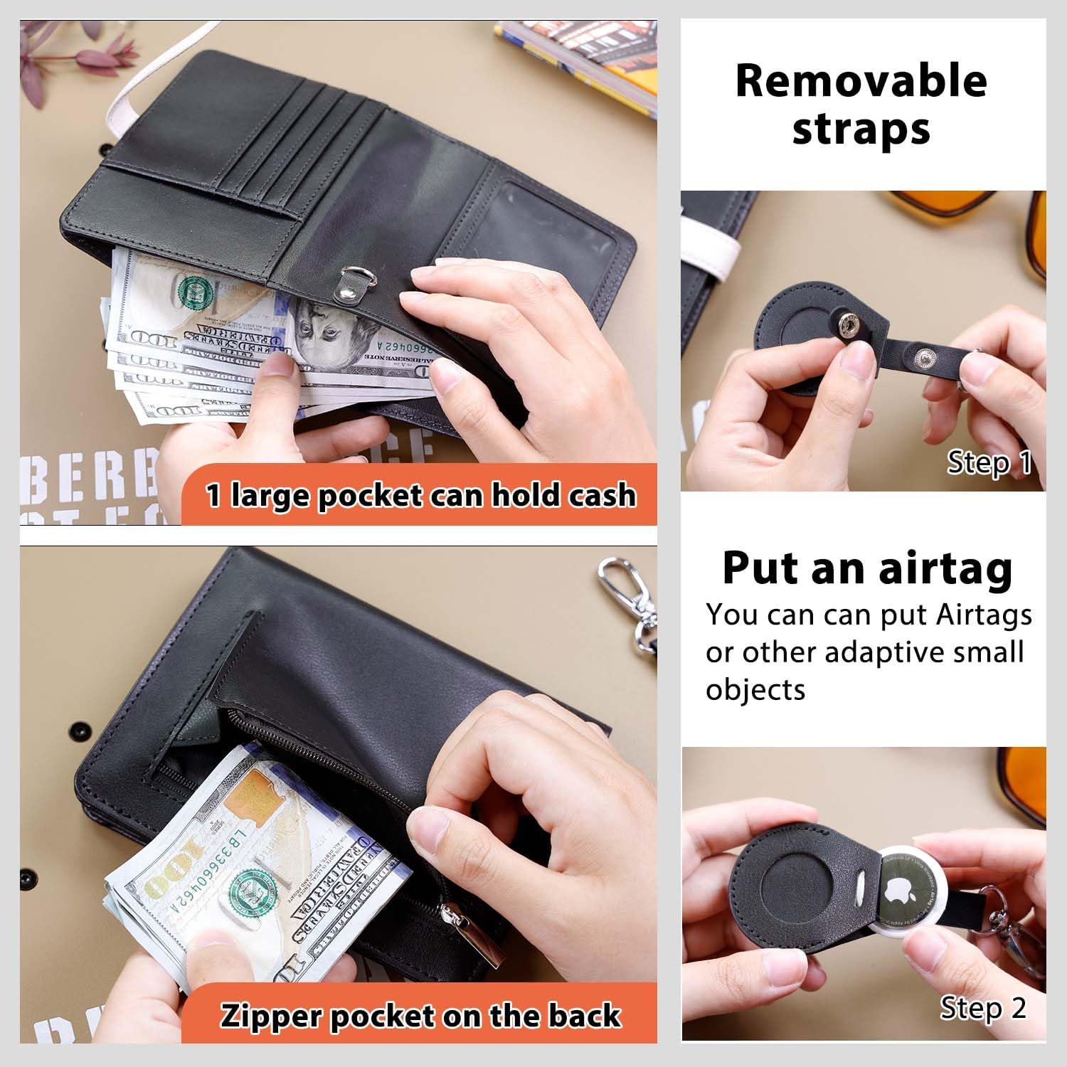 Passport Holder with Airtag for Women/Men,Airtag Passport Wallet for Travel,Cute Passport Holder