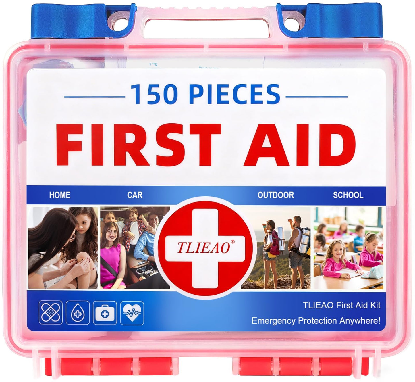 TLIEAO Mini First Aid Kit - 150 Pieces, All-Purpose Portable