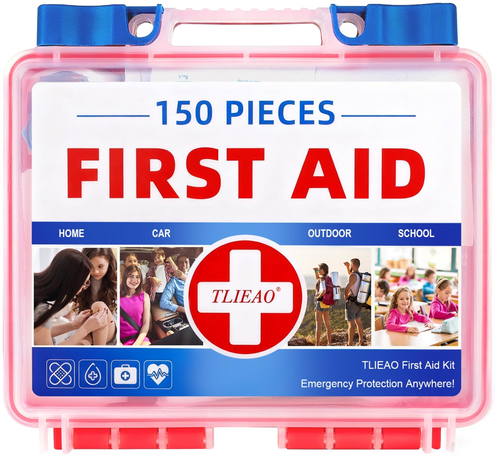 TLIEAO Mini First Aid Kit - 150 Pieces, All-Purpose Portable