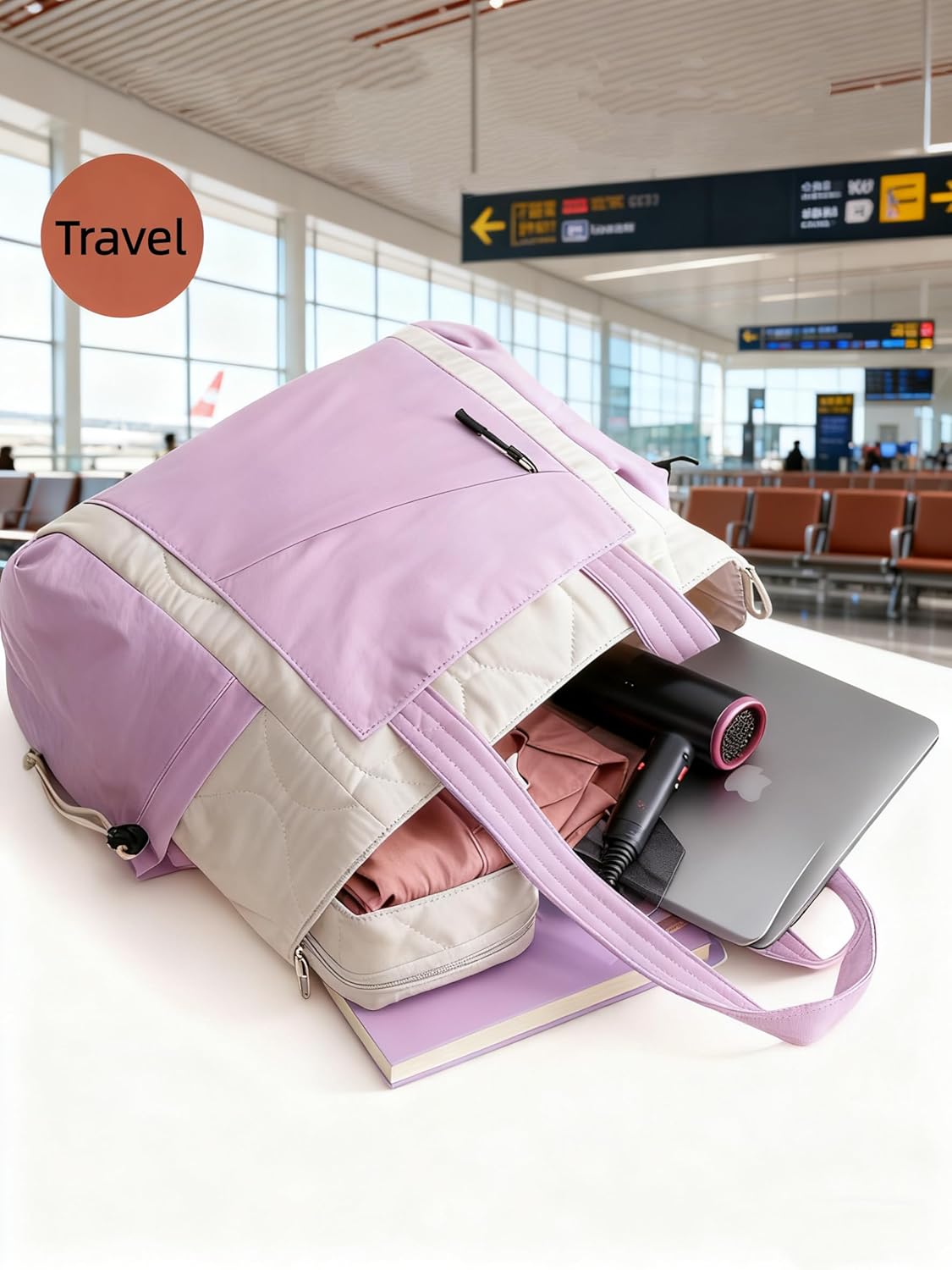 HUGOOME Tote Bag for Women,Puffer Tote Bag with Strap Quilted Nurse Teacher Work Bags Pockets Travel Shoulder Handbag