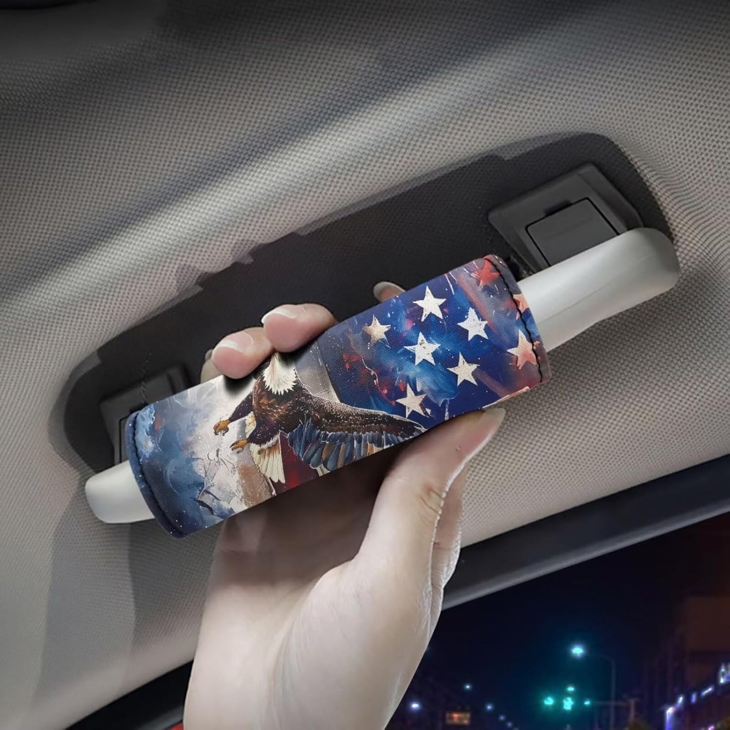 4th of July USA Flag Luggage Handle Wrap Grip for Suitcase Set of 2 USA Flag Luggage Handle Protection Sleeve Cover Set Portable Washable