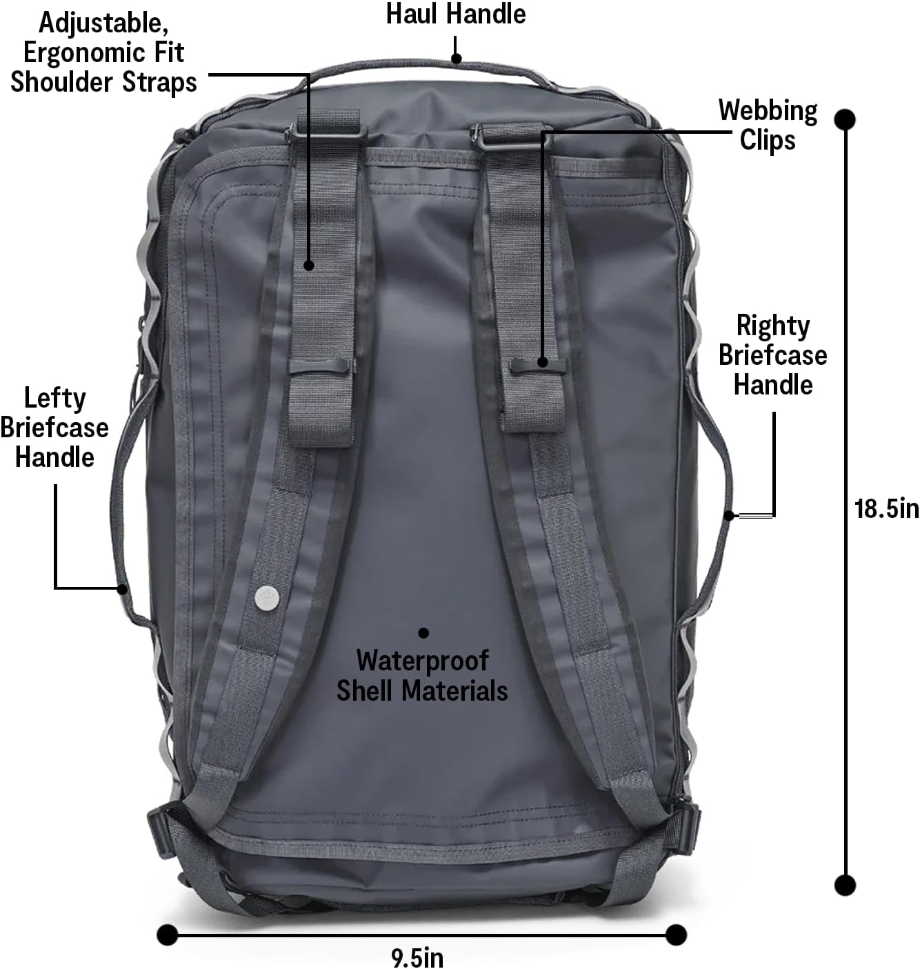 Baboon to the Moon Go-Bag Mini 32L – Detachable Straps, Small Duffle Bag for Travel, Gym Bag for Women, Mens Travel Bag, Duffel Bags for Traveling, Travel Duffel Bags for Women (Grey)