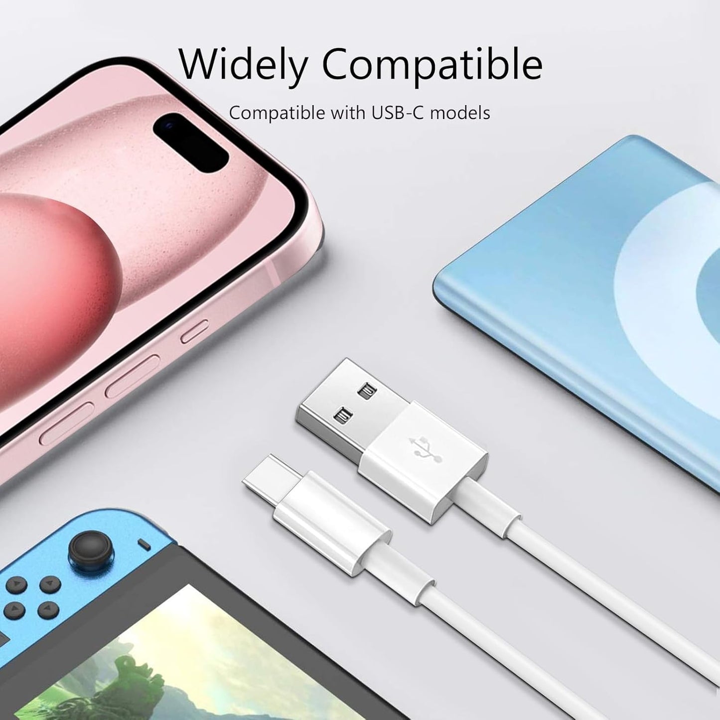 3 Pack Car Carplay Cable for iPhone 16e 17 Air 16 15 USB A to USB C Cable for iPhone 16 15 Pro Max 15 Plus for Carplay Cord, iPad 4C USB C Cables 10th Gen iPad Pro iPad Air 5th Mini 6th Gen Charger