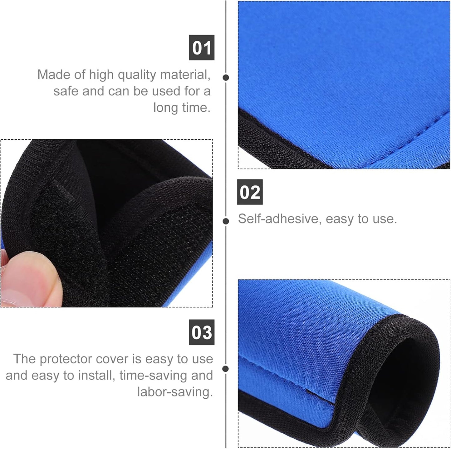 Generic Neoprene Handle Wrap, Travel Bag Handle Covers, Luggage Grip Luggage Identifiers Suitcase Handle Wraps (Blue)