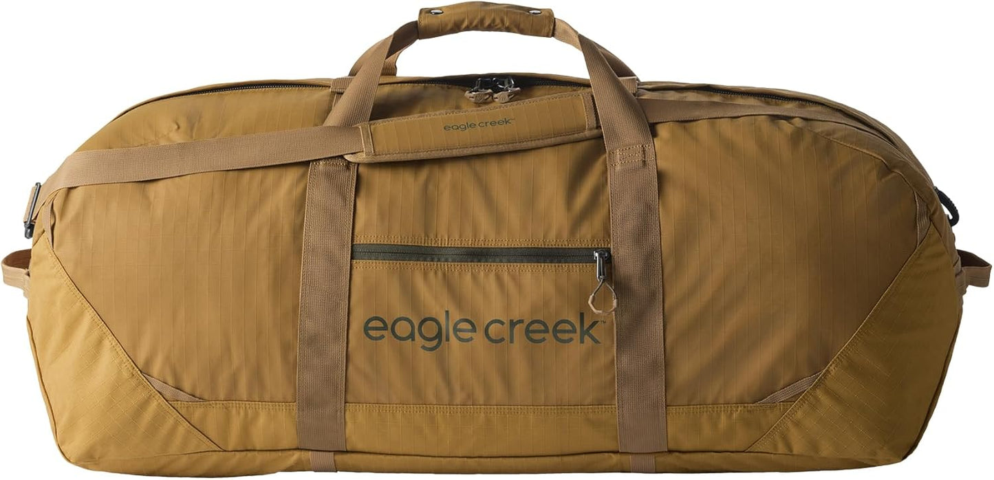 Eagle Creek No Matter What Duffel Bag - Eco Friendly Duffel for Sustainable Travel - Adjustable Shoulder Strap - Multiple Carry Options - Easy to Store - Safari Brown - 110L