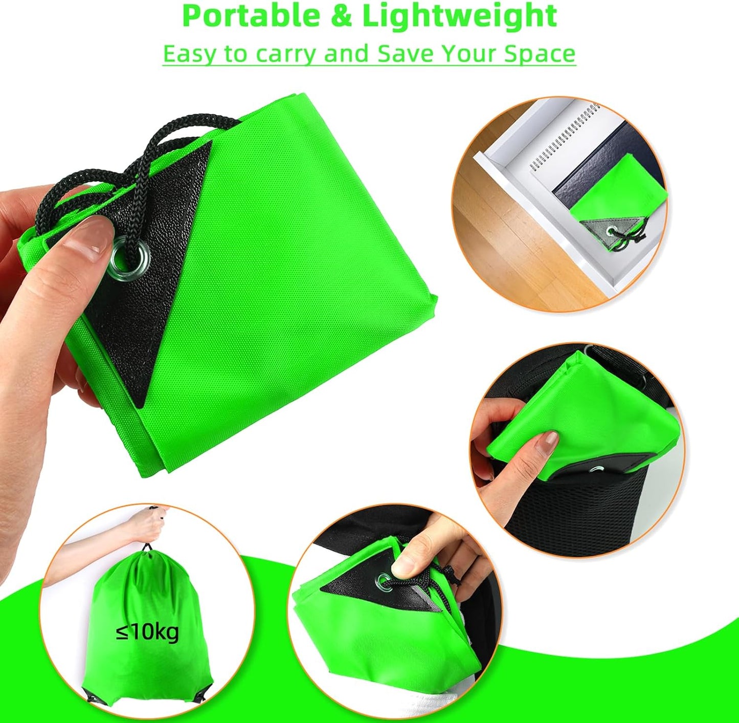 GoodtoU Drawstring Bags, Nylon Backpacks with Drawstring for Sport, Traveling, Team (Green, 16Pcs)