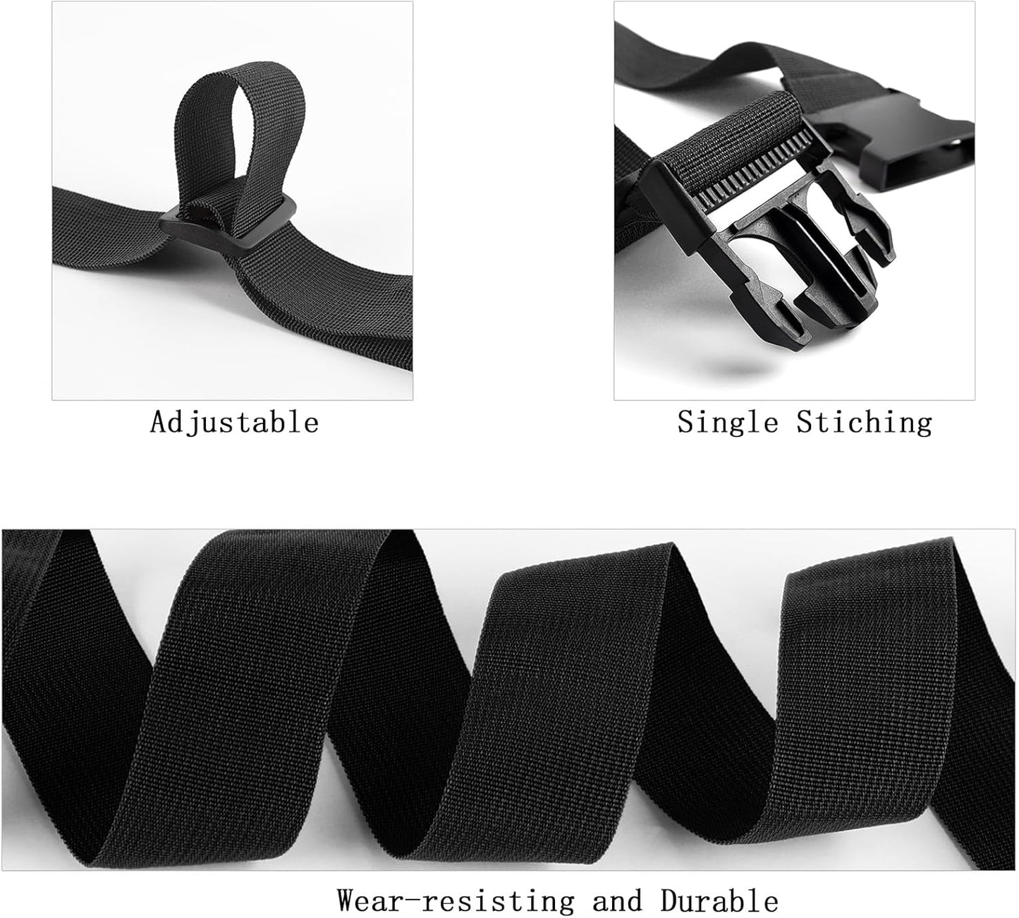 2Pieces Luggage Straps for Suitcase Travel Accessories TSA Approved, 80In Long Belts to Keep Your Suitcase Secure, Black Adjustable Bag Straps with Quick-Release Buckle for Travel Bag Closure