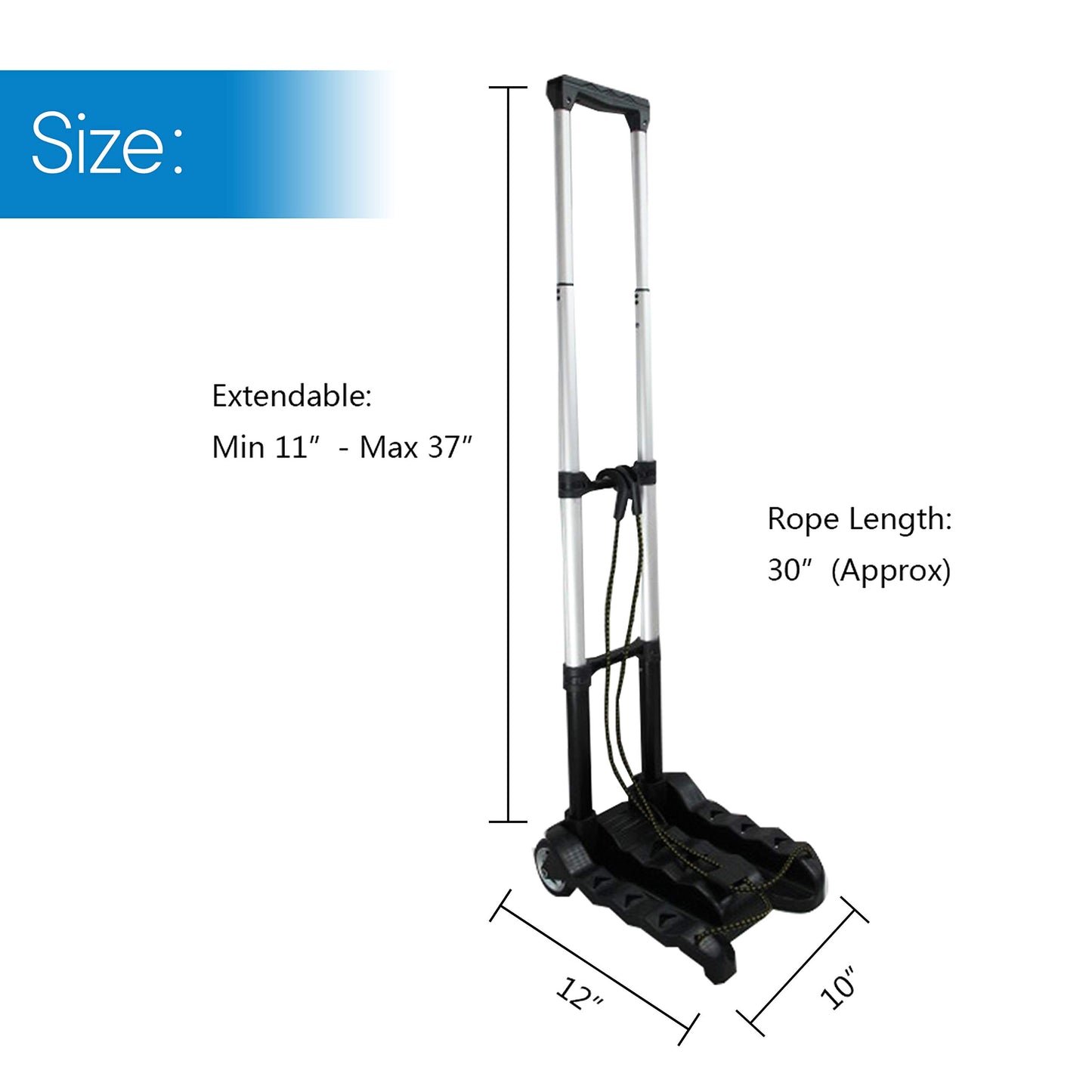 RMS Folding Luggage Cart (Black)