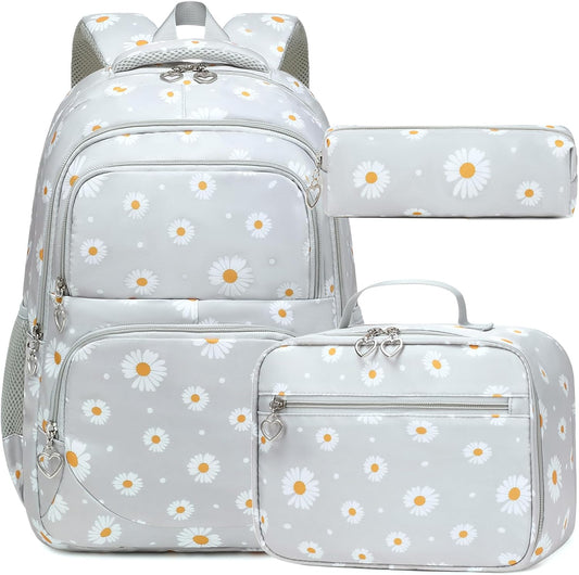 Meisohua Girls Backpack with Lunch Box 3 in 1 Set Kids Backpack for Girls Preschool Kindergarten Elementary School Backpack