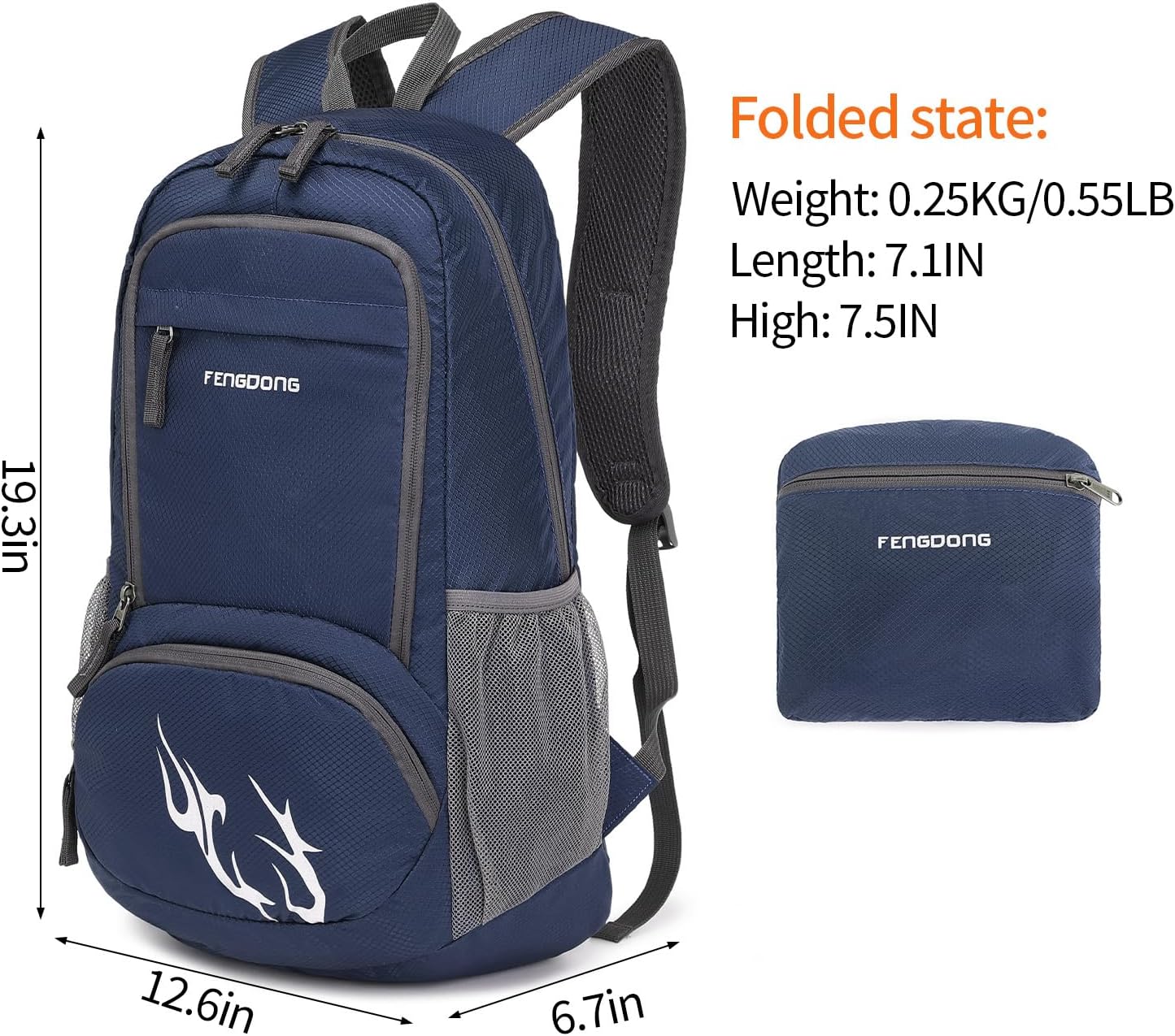FENGDONG 35L Lightweight Foldable Waterproof Packable Travel Small Hiking Backpack Daypack for men women
