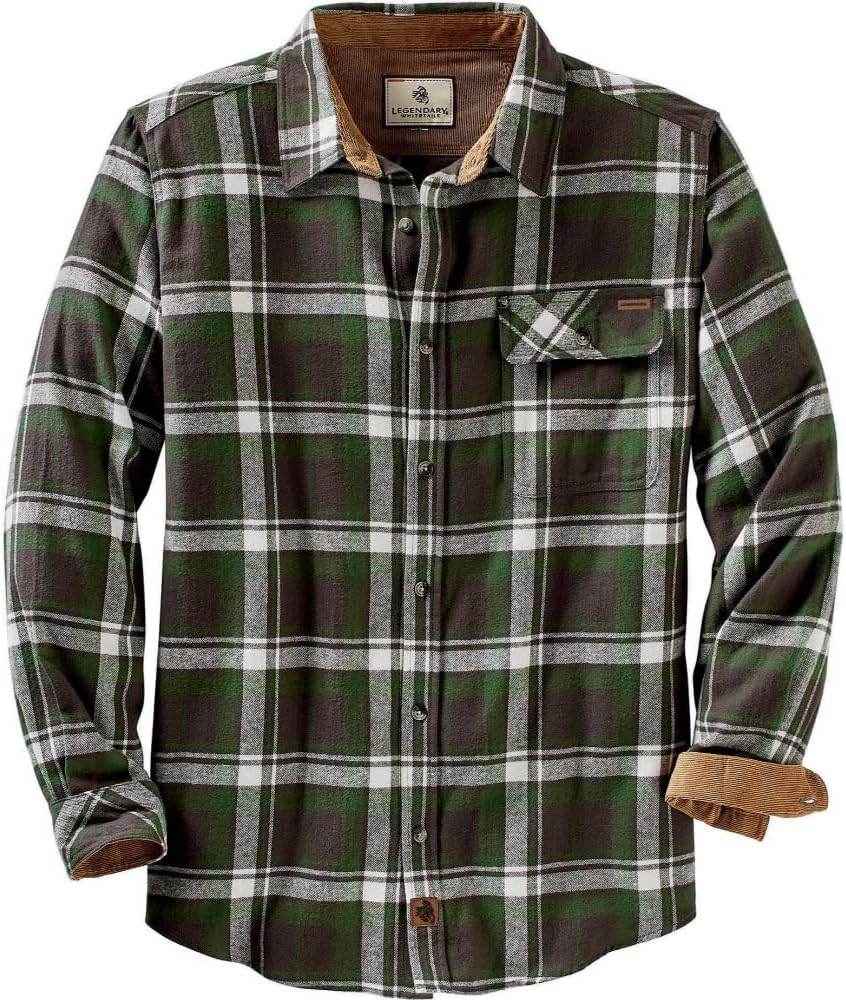 Legendary Whitetails Men's Flannel Shirt Long Sleeve Button Down 100% Cotton