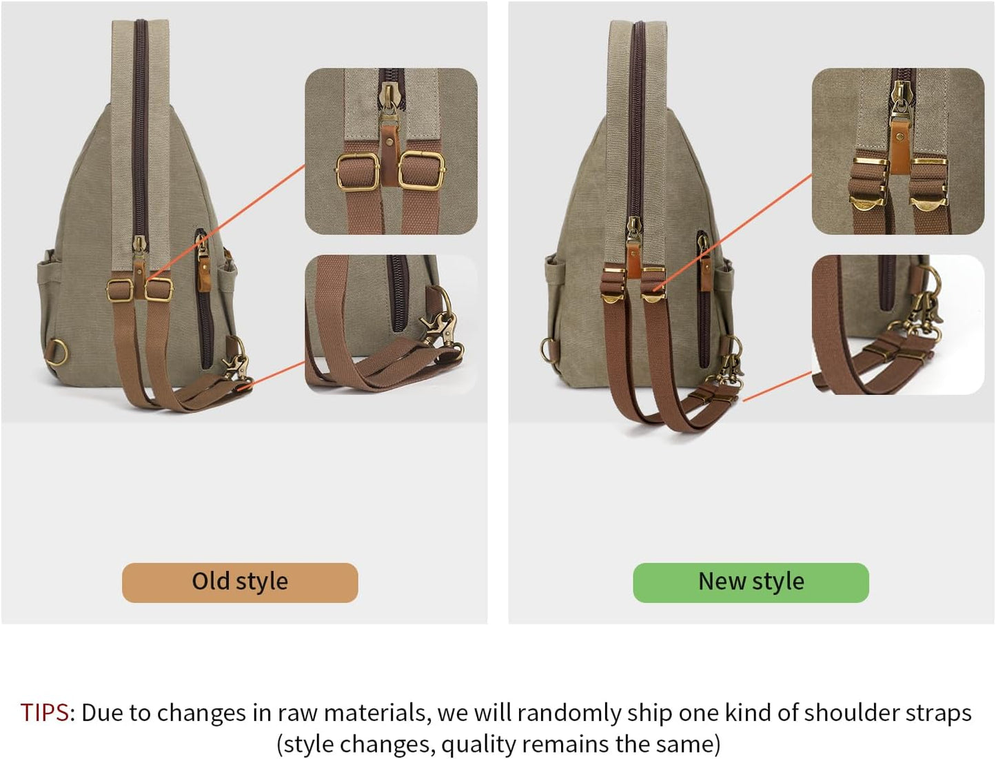 KouLi Buir Canvas Sling bag,Small Crossbody Backpack,Convertible Chest Bag Casual Daypack For Outdoor Cycling Hiking Travel