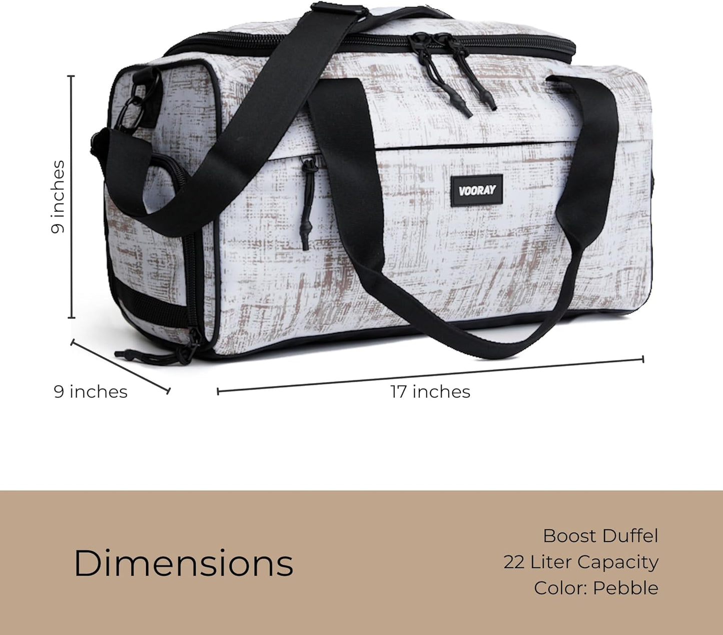 Vooray 22L Boost Duffle Bag – Small Gym Bag for Men and Women, Lightweight Travel Duffel with Shoe Compartment, Durable Sports Tote for Fitness, Training, Overnight Use, and Weekend Trips